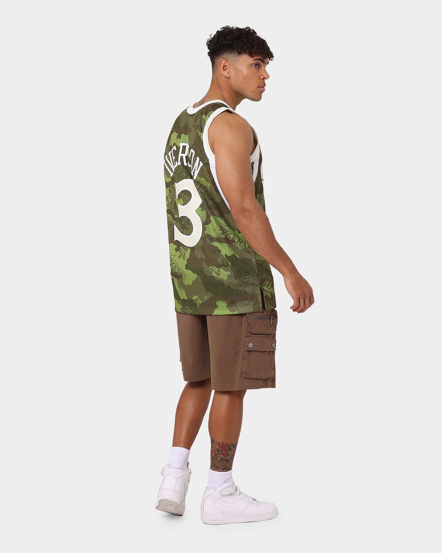 Mitchell & Ness Allen Iverson Philadelphia Sixers '96-'97 Camo Swingman Jersey Green Camo、mySite、zt4zffjzw