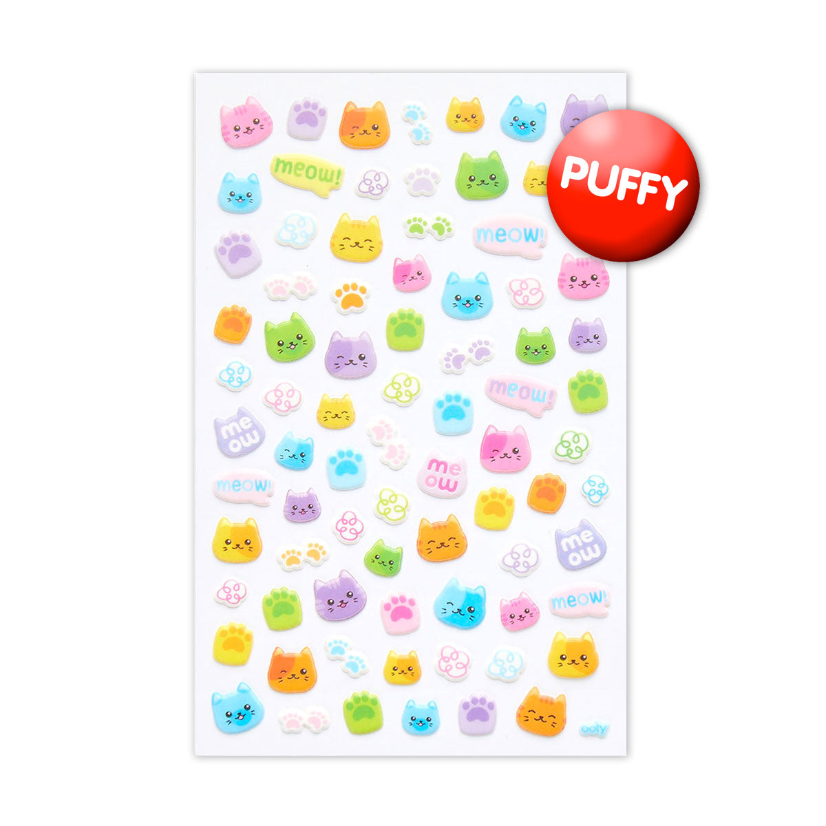  Colorful Cats Itsy Bitsy Puffy Stickers、mySite、ghnorth