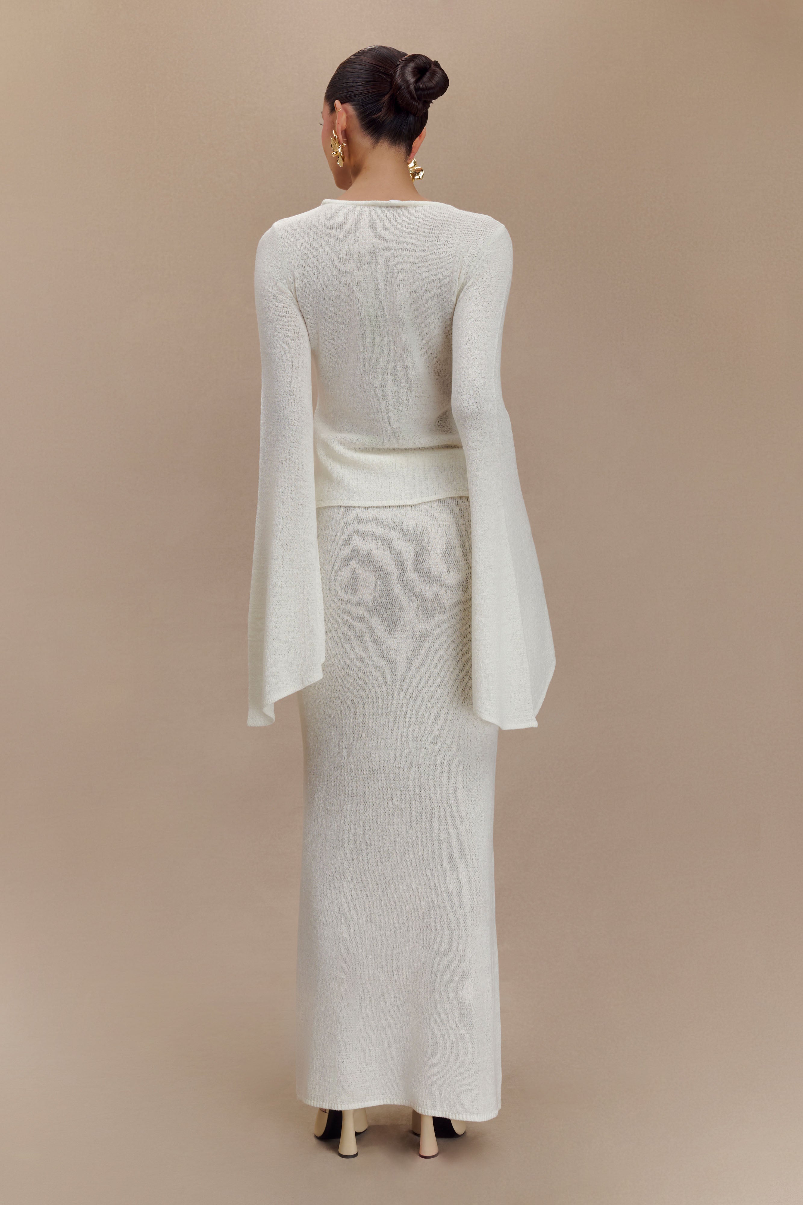 Phoebe Knit Maxi Skirt - Ivory、mySite、solidvoid