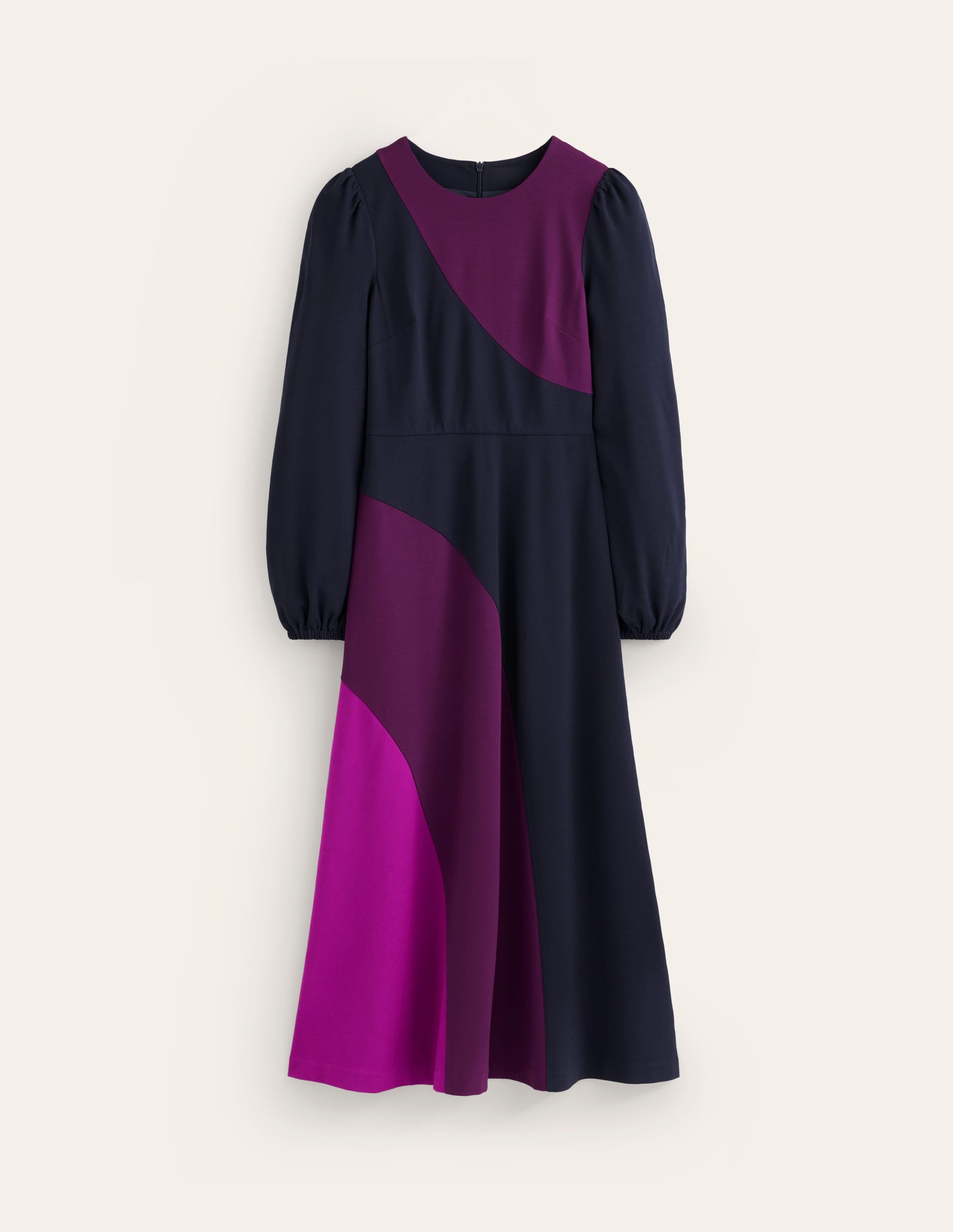  Crew Neck Ponte Dress-Navy, Damson Colourblock、mySite、ashleygrahame