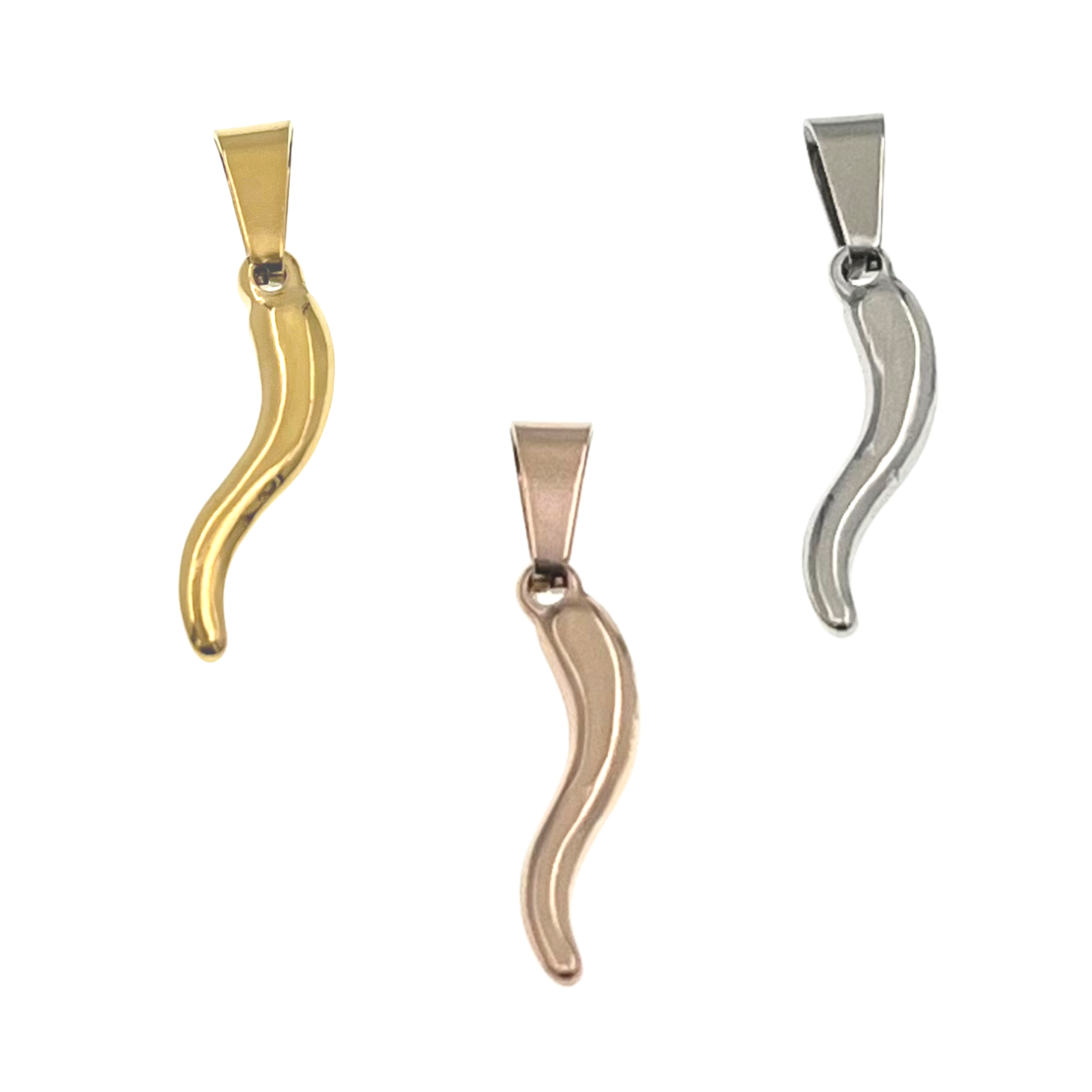 Small Italian Horn Cornicello Stainless Steel Pendant / PDJ5002、mySite、dreamappss