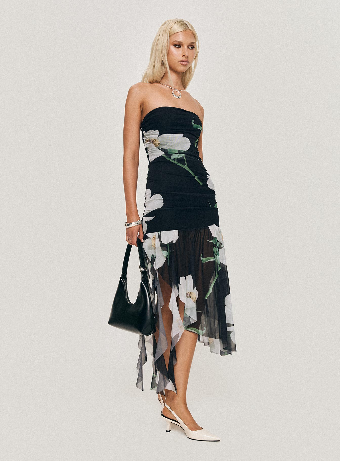 Nektaria Strapless Midi Dress Multi、mySite、solidvoid