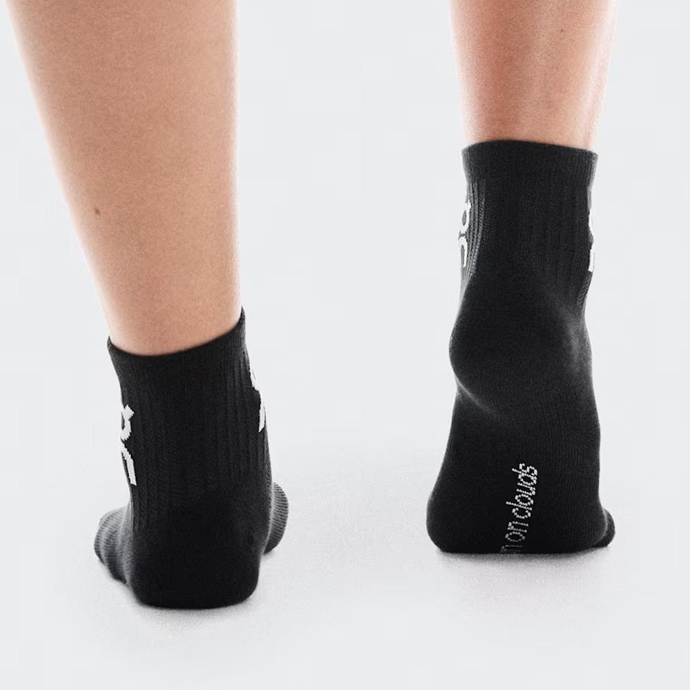 On Logo Mid 3 Pack Socks - Black