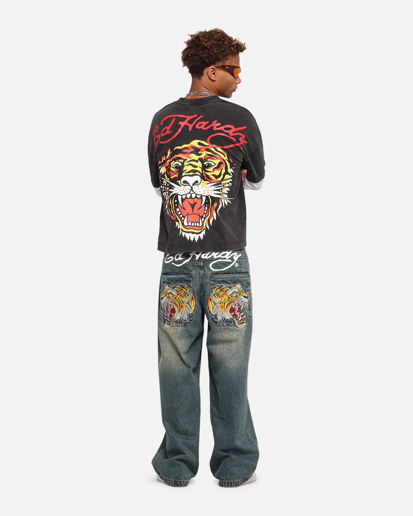 Ed Hardy Tiger Layered Long Sleeve T-Shirt Black、mySite、zt4zffjzw