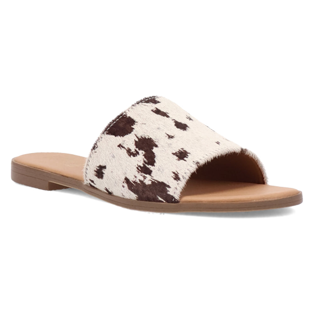 Tabby Cow Print Slide Flat Sandals、mySite、gtrtttuynbv