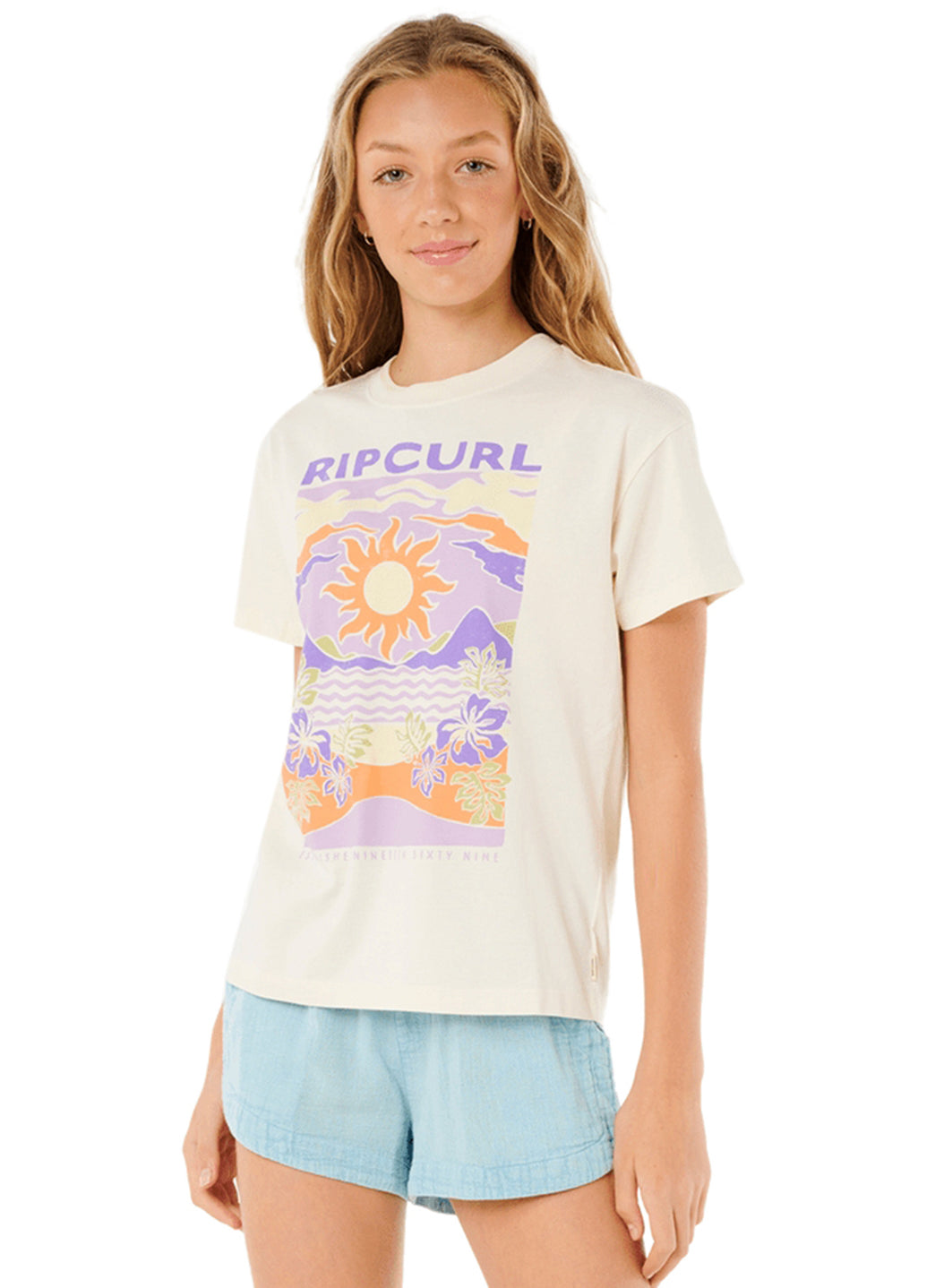 Rip Curl Girls' Dune Dancer Relaxed Tee (Big Kid)、mySite、noshort