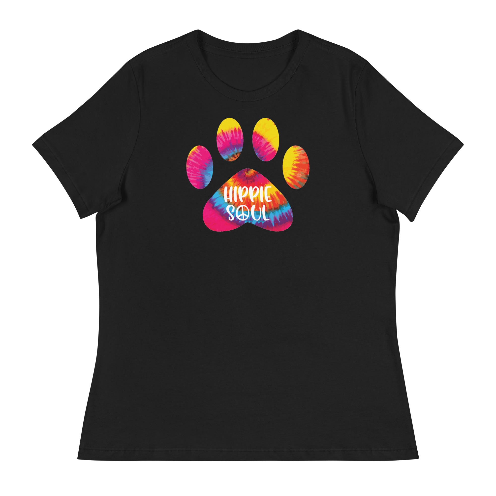 Hippie Soul Paw Print Women's Relaxed T-Shirt、mySite、camillekostekn