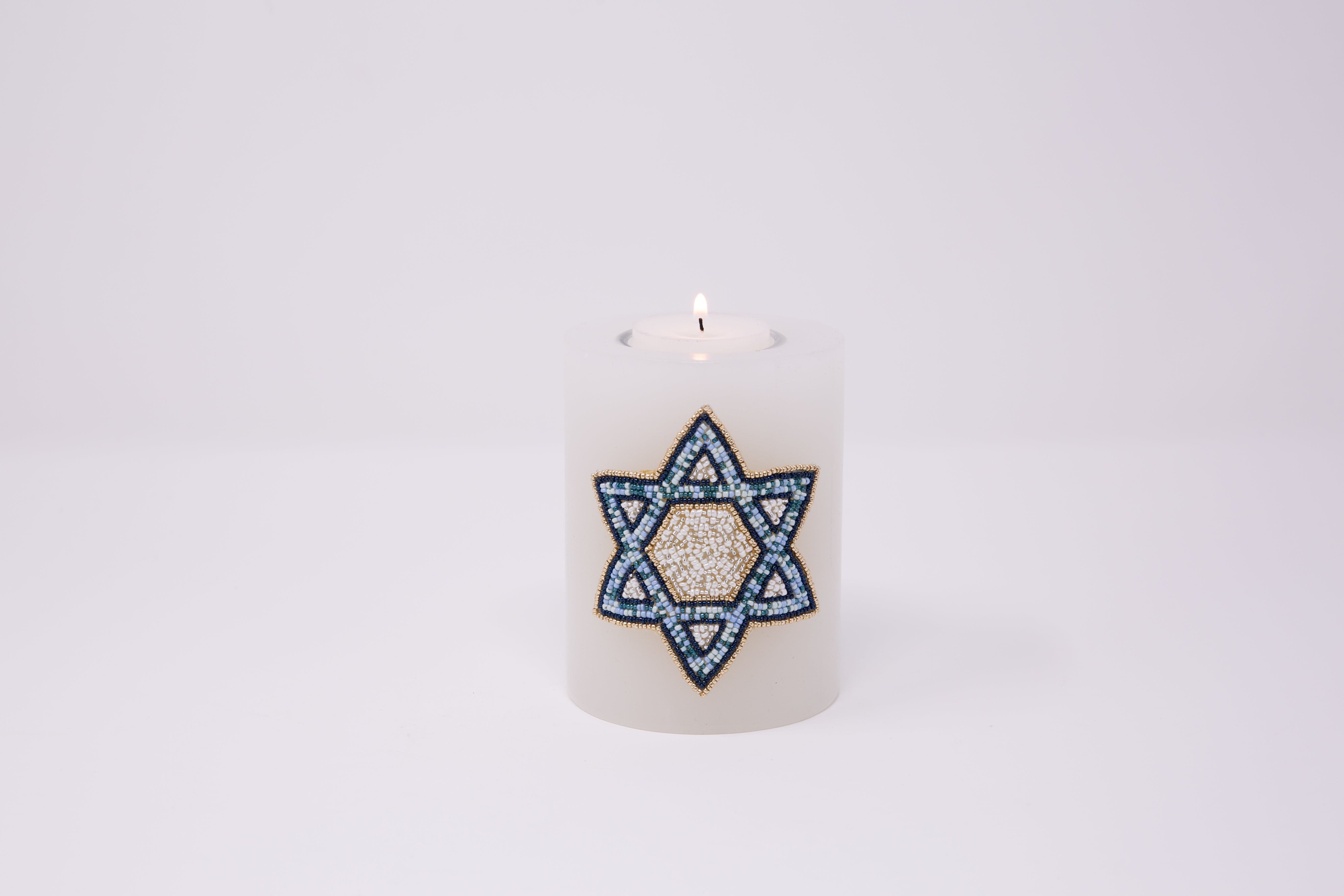 Star of David Basha Beaded Pillar Candleholder、mySite、topwebapps