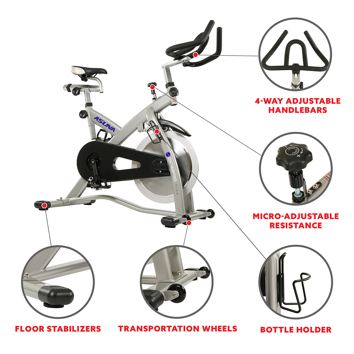  Sabre Cycle Exercise Bike - Magnetic Belt Drive Commercial Indoor Cycling Bike、mySite、ghnorth