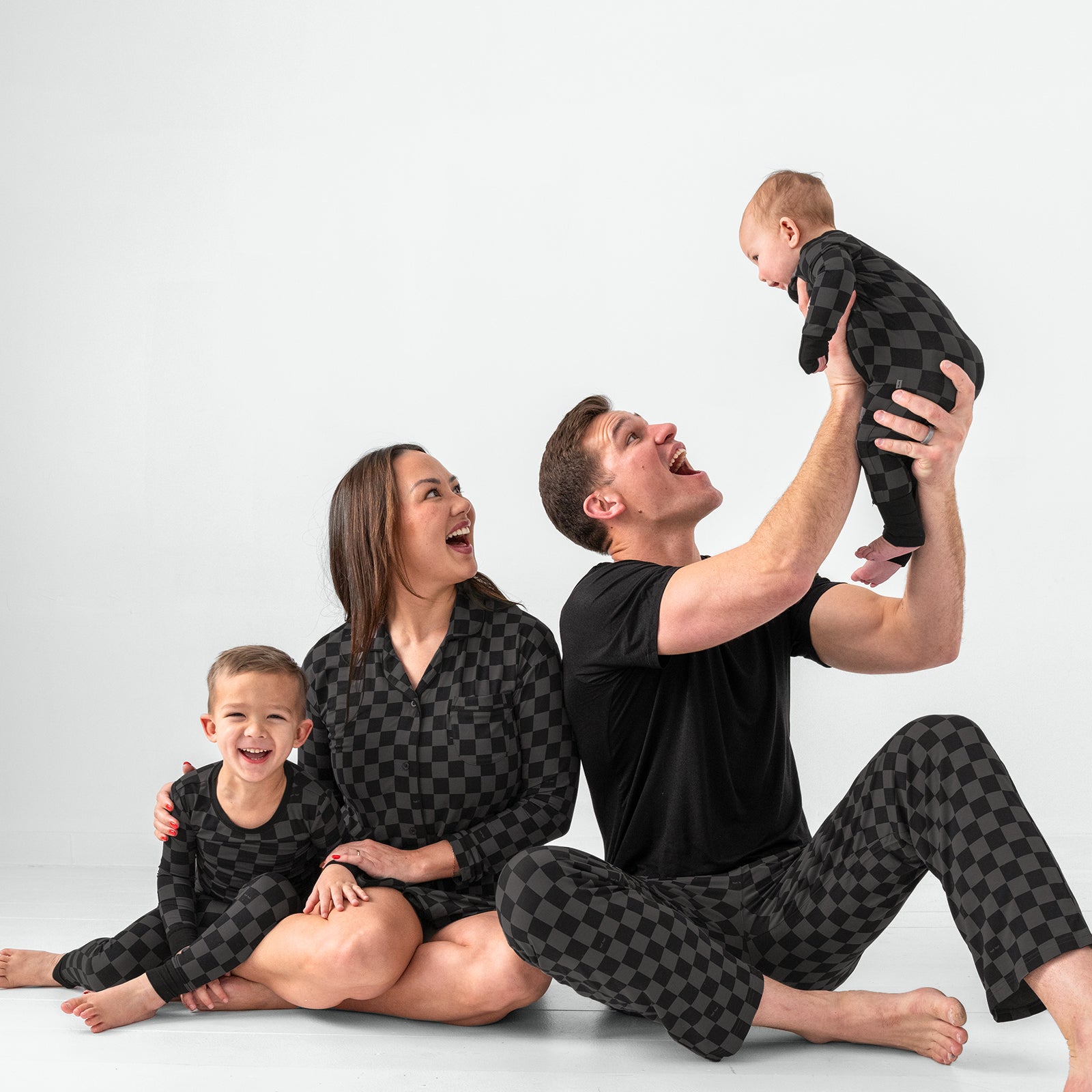 Monochrome Checks Men's Pajama Pants、mySite、g9winljtr