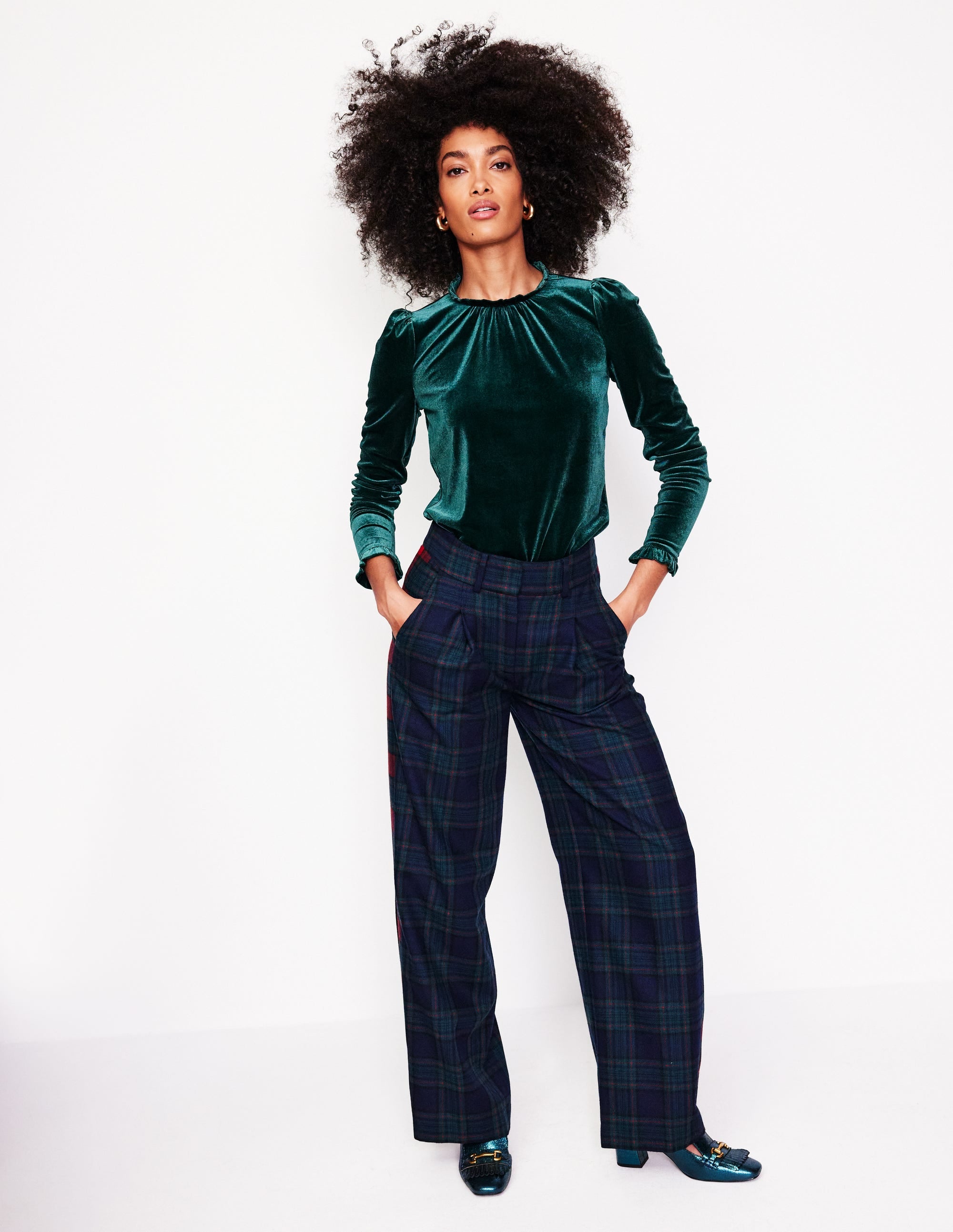  Velvet Frill Neck Top-Glade、mySite、ashleygrahame