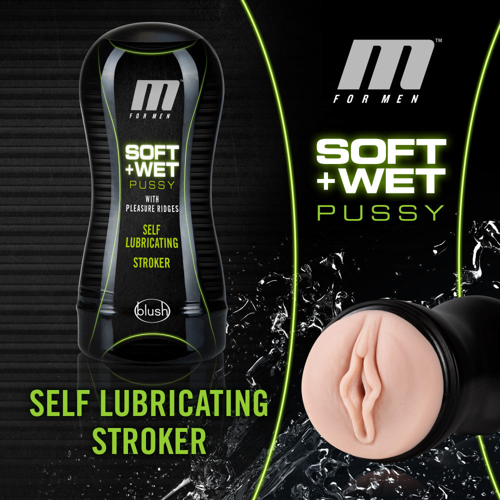 M For Men By Blush® | Soft & Wet Self Lubricating Pussy with Pleasure Ridges Vanilla Masturbator / Stroker、mySite、bottomscart