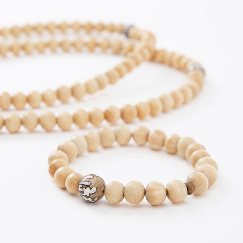 Conch Mantra Bead & Raw Sandalwood Mala Set、mySite、topwebapps