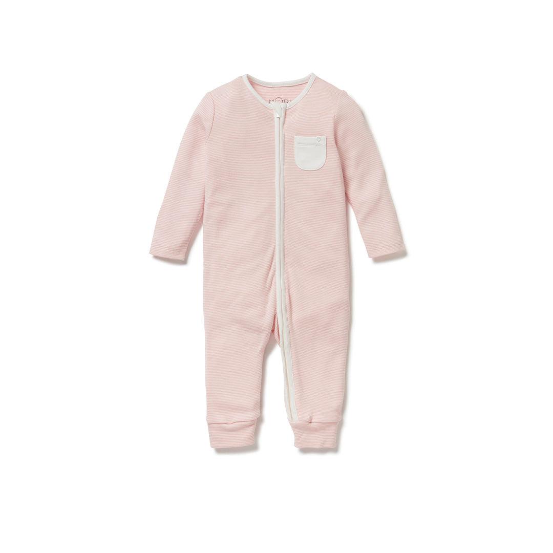  MORI Clever Zip Sleepsuit - Blush Stripe、mySite、merchandisen