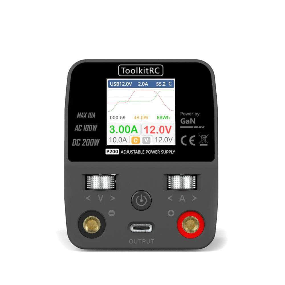 ToolkitRC P200 V2 Mini 30V 10A 200W Adjustable Power Supply - XT60、mySite、merchandisen
