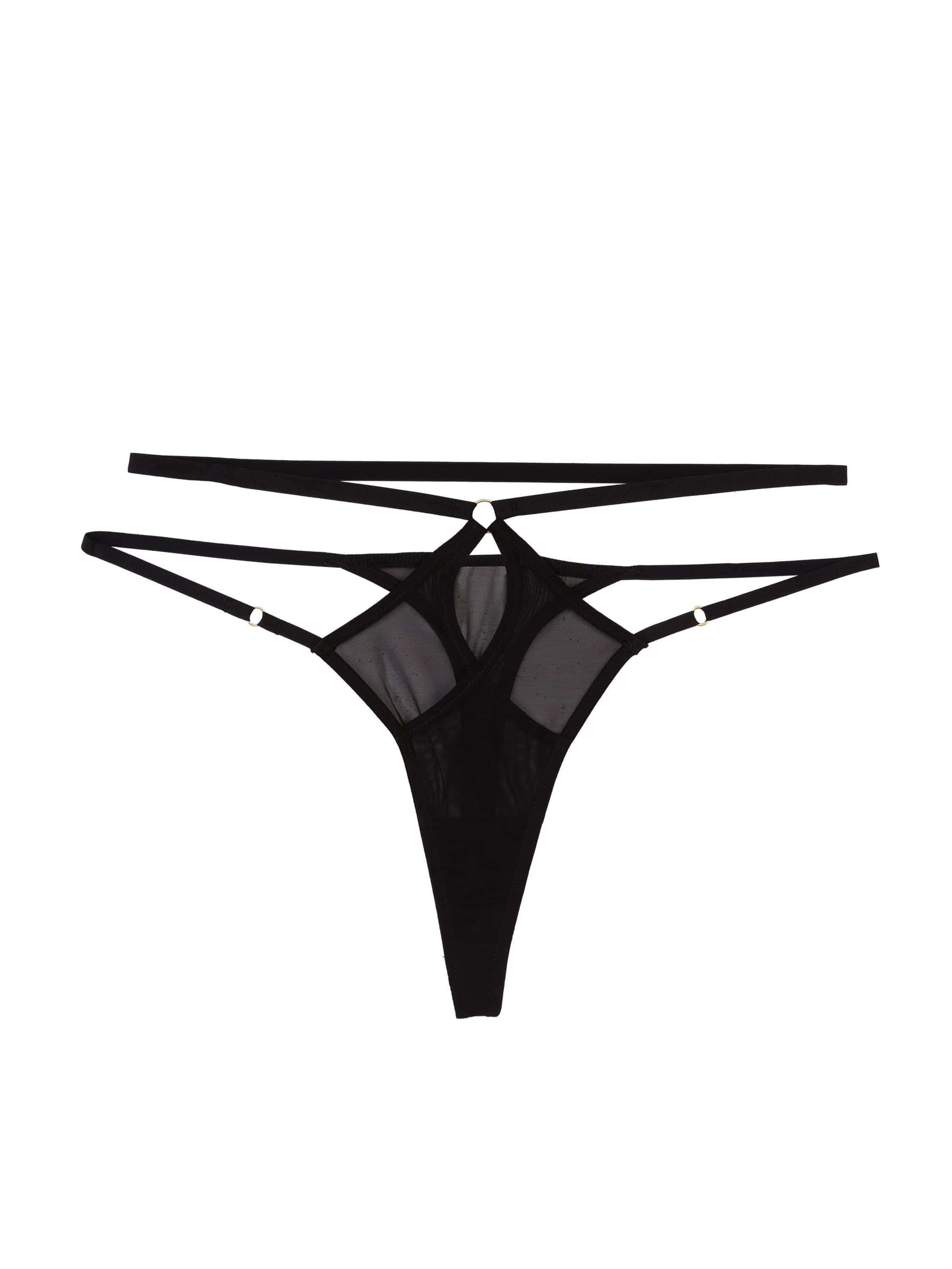 Kali Black Mesh Double Strap Thong、mySite、bengalsvssteelers