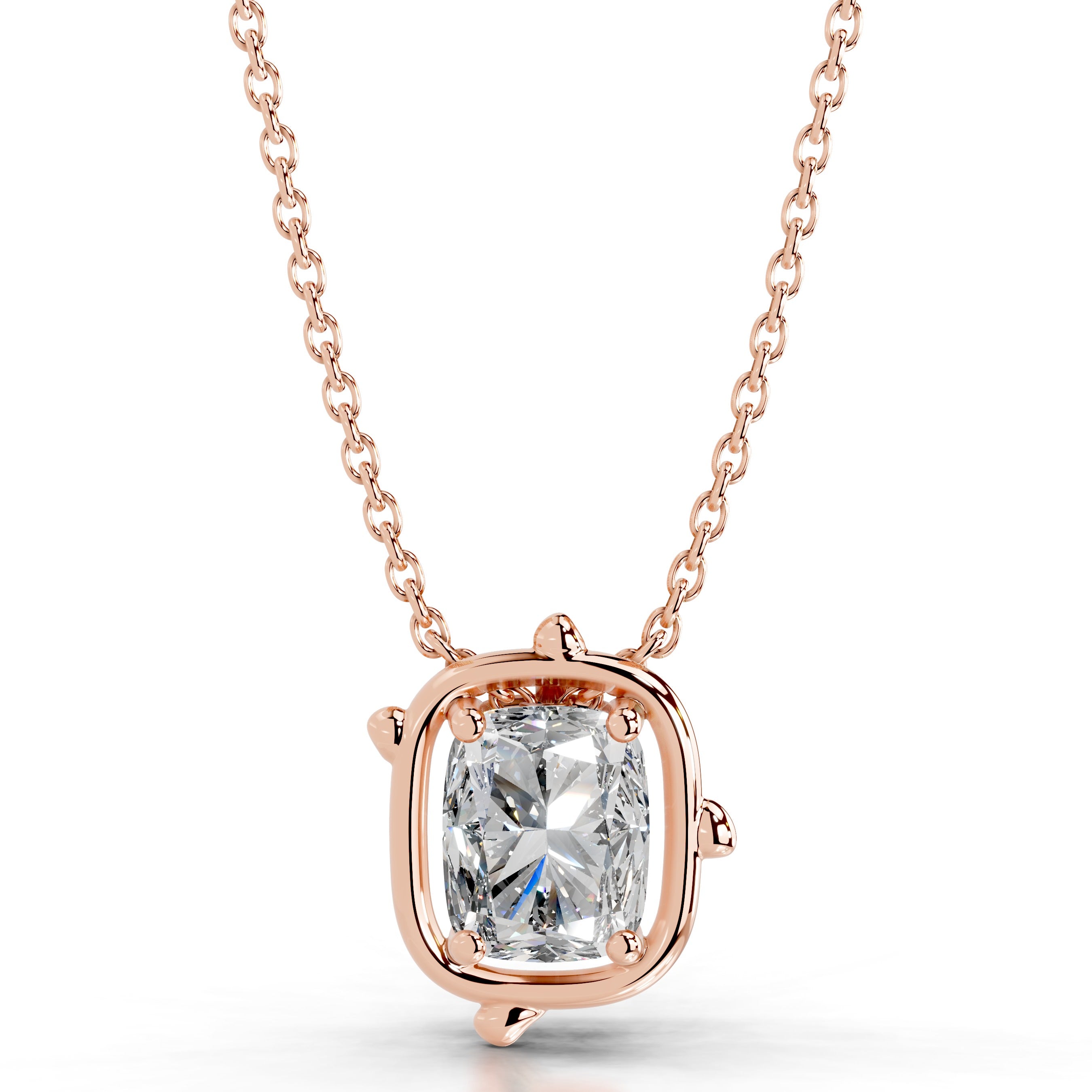 Rooted in Love Cushion Lab Grown Diamond Necklace - 14K Rose Gold、mySite、hinf8tx79