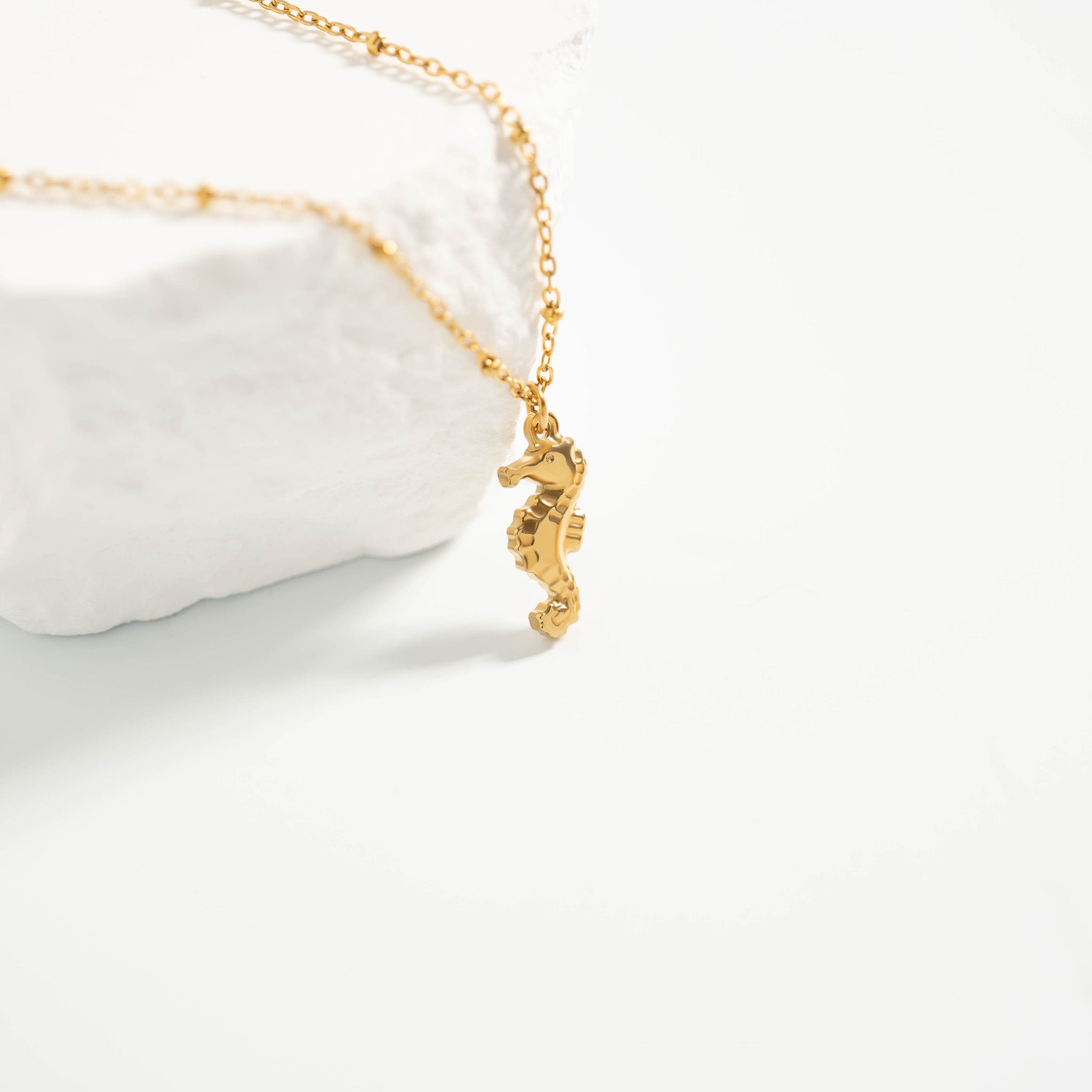 18K Gold PVD Stainless Steel Seahorse Charm / PDL0096、mySite、dreamappss