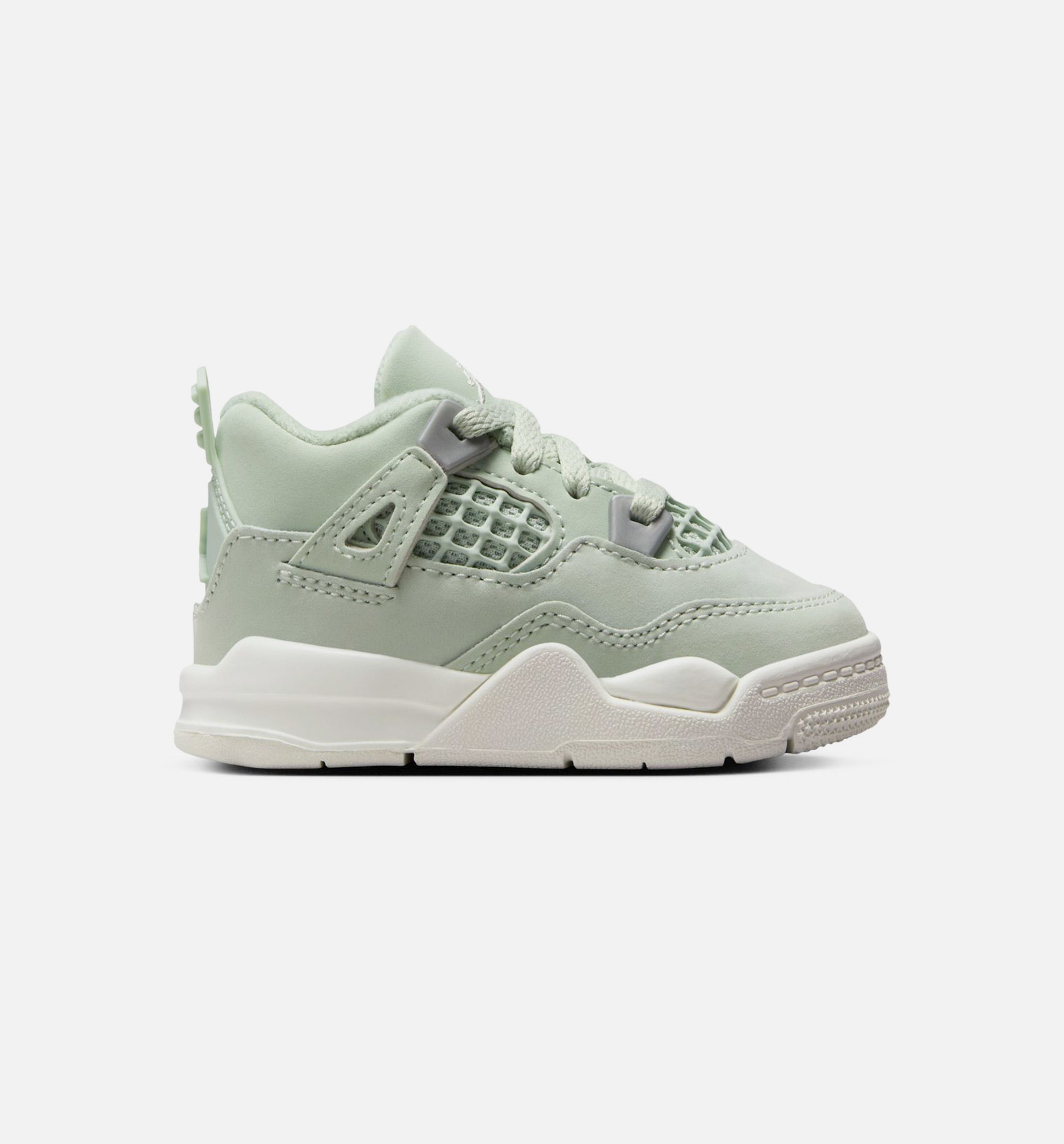 Air Jordan 4 Retro Abundance Infant Toddler Lifestyle Shoe - Seafoam/Sail/Metallic Silver、mySite、dreamappss