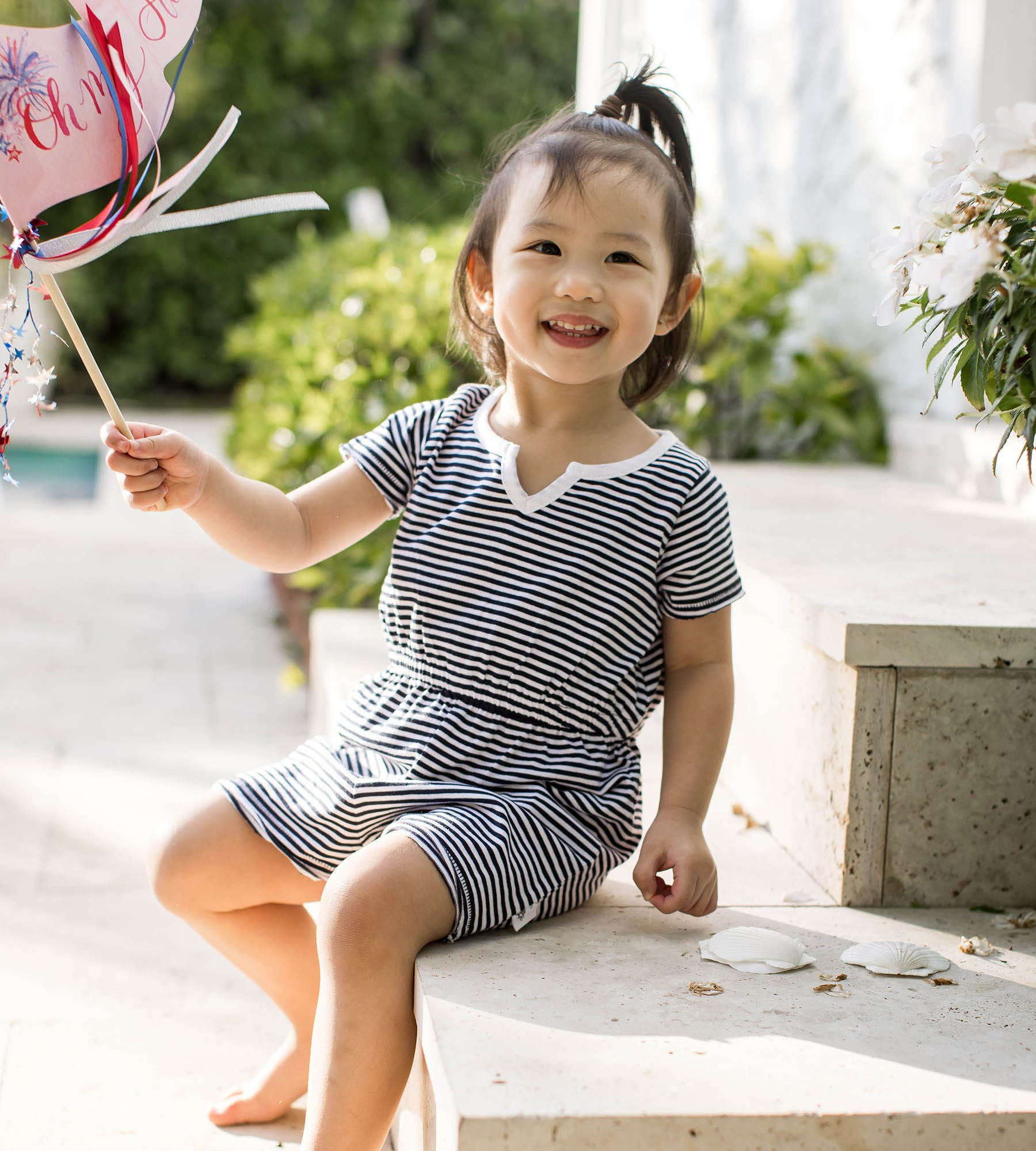  Classic Stripe Organic Cotton Girl Romper、mySite、layawaytickets