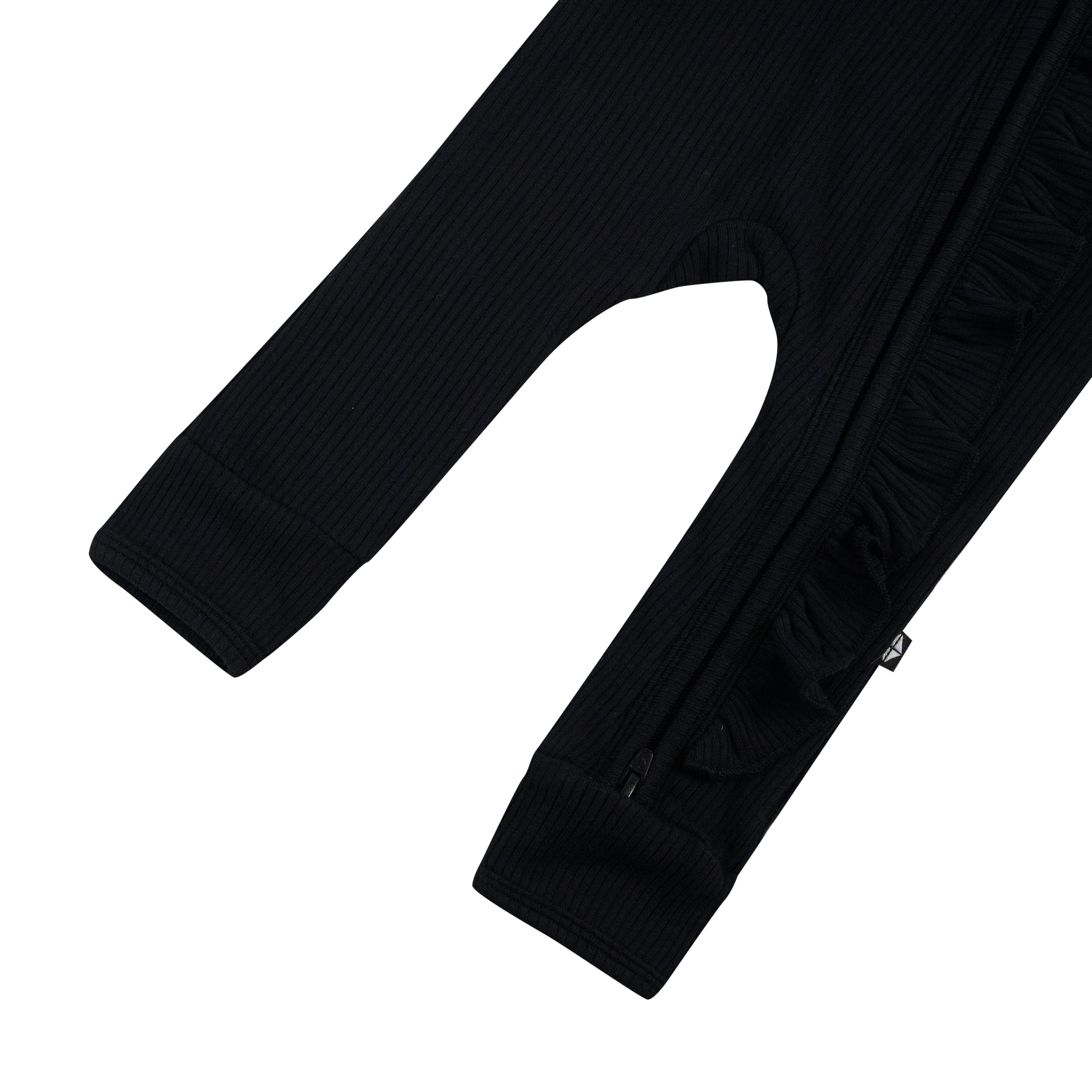  Ribbed Ruffle Zipper Romper in Midnight、mySite、layawaytickets