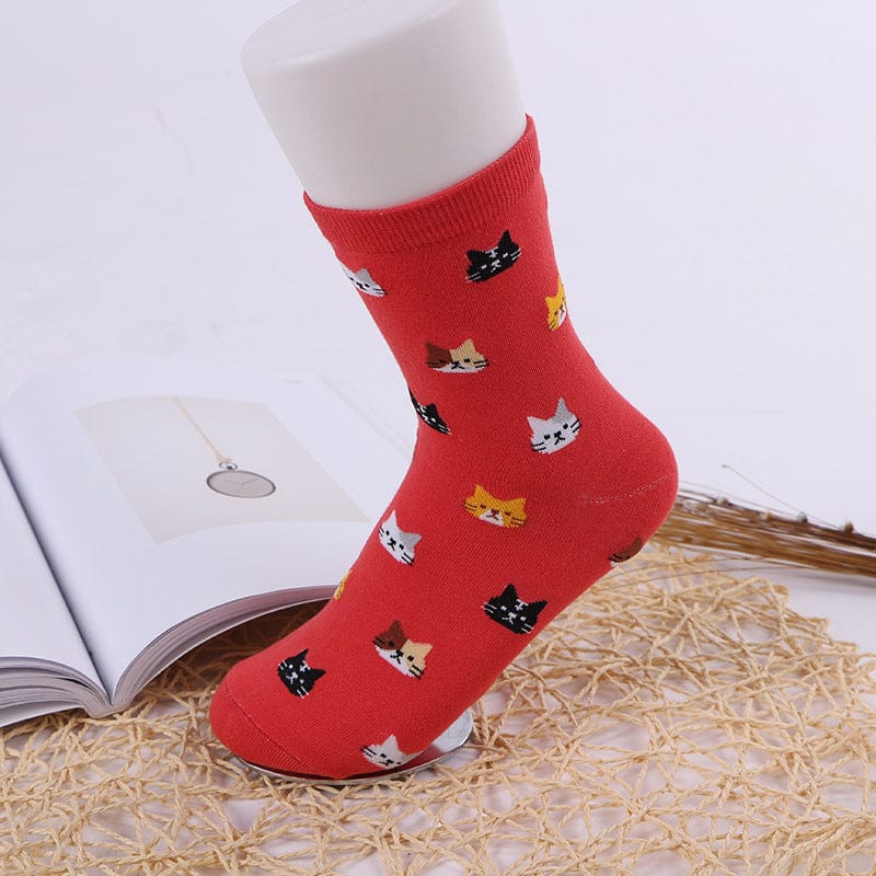 Cat Crew Socks-Cute Kitty Cat Socks in 5 Colors!、mySite、g9winljtr