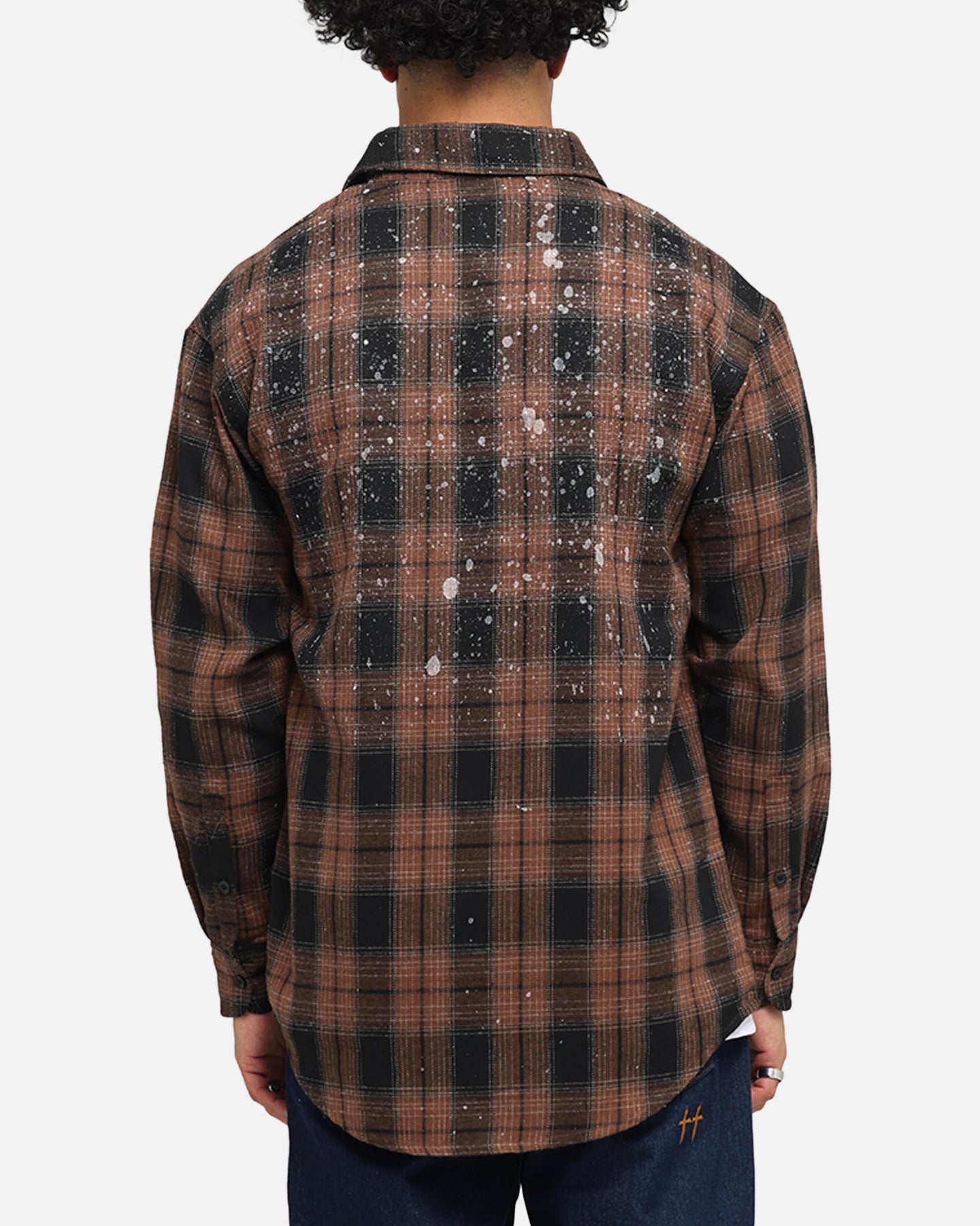 Saint Morta Spray Long Sleeve Flannel Shirt Brown、mySite、zt4zffjzw
