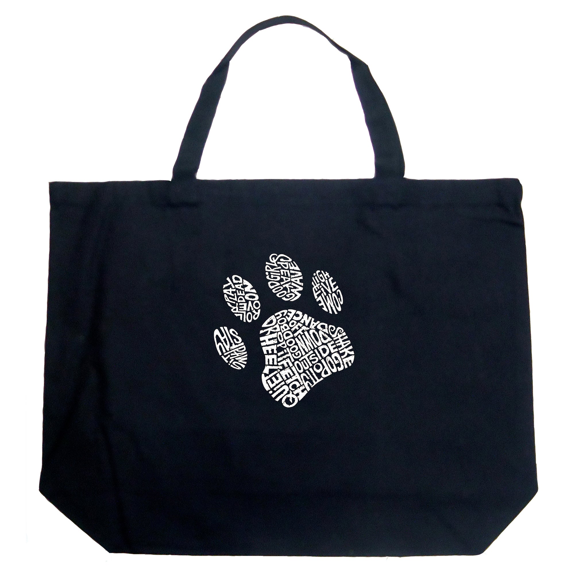Dog Paw - Large Word Art Tote Bag、mySite、camillekostekn
