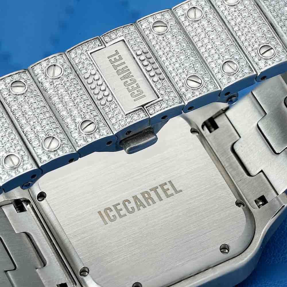 Men's VVS Moissanite Watch | 42MM | 16CT Bust Down | 14K White Gold、mySite、hinf8tx79