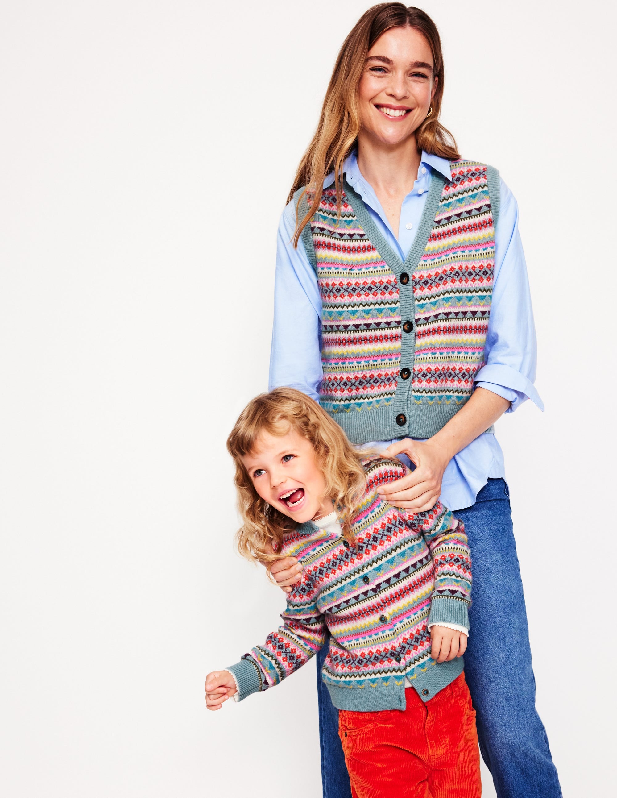  Edie Fair Isle Waistcoat-Blue, Heritage Fair Isle、mySite、ashleygrahame