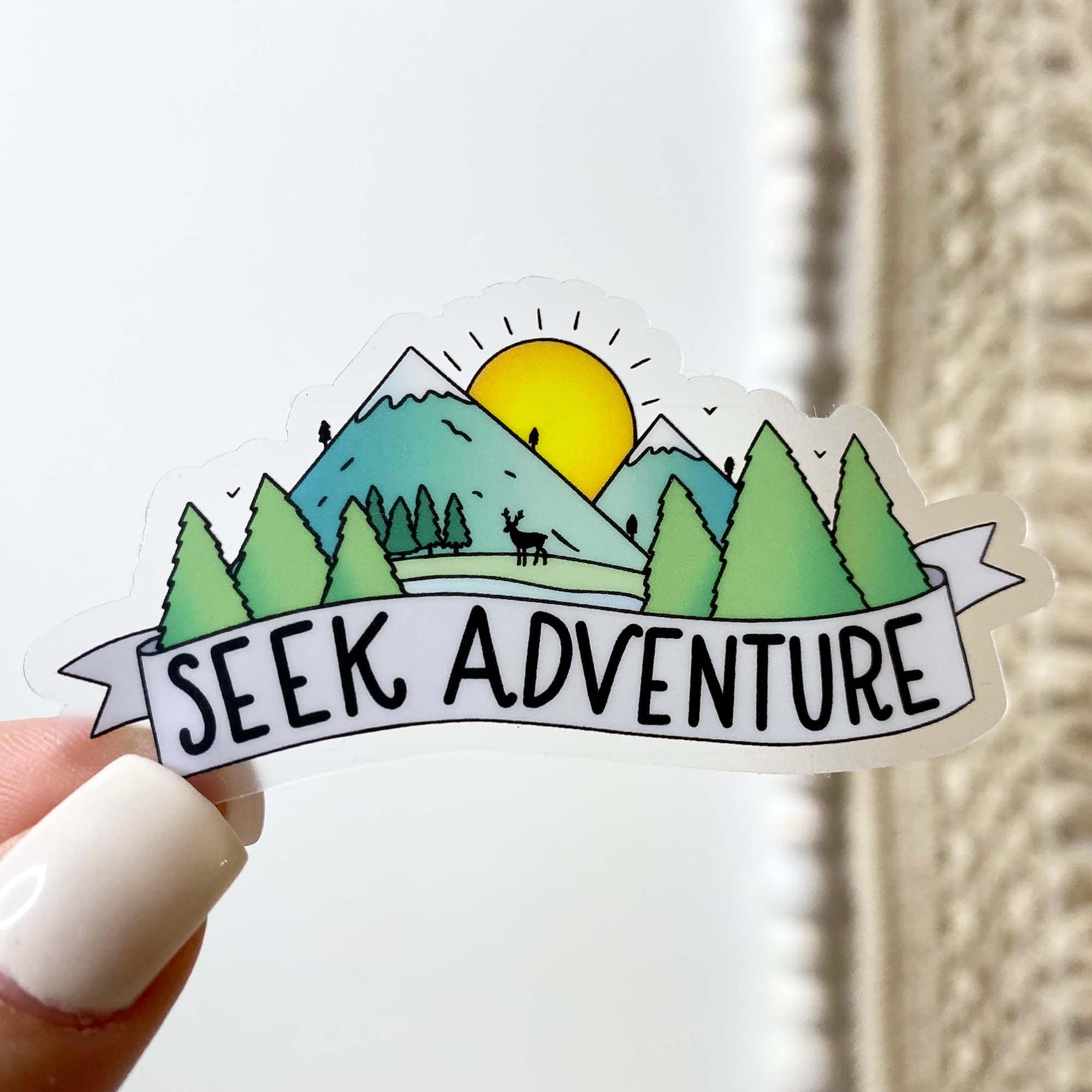  Seek Adventure Outdoors Clear Sticker、mySite、ghnorth