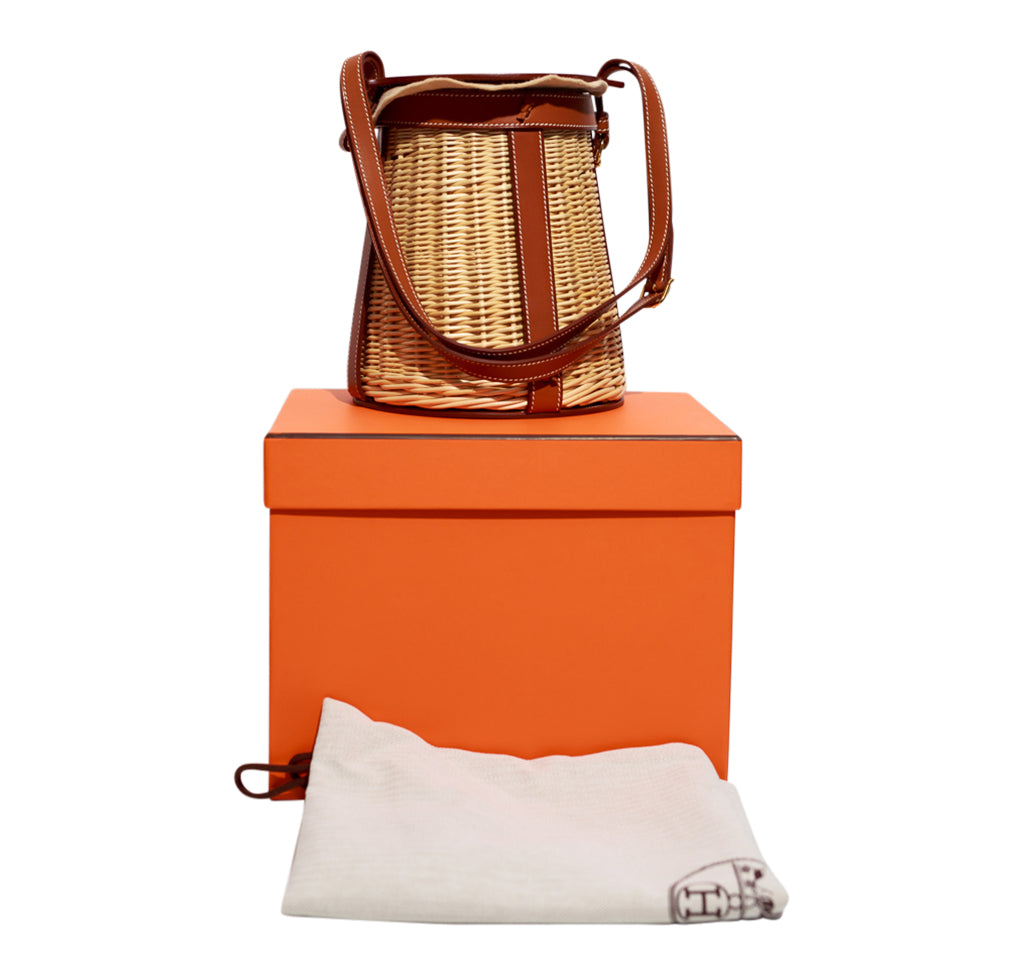 Hermès Osier Ratan Wicker Barenia Picnic Basket、mySite、garminoutage.com