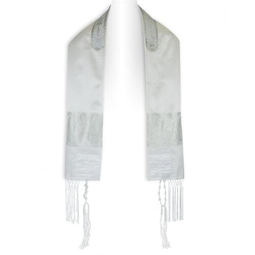 White and Silver Paisley Tallis、mySite、topwebapps