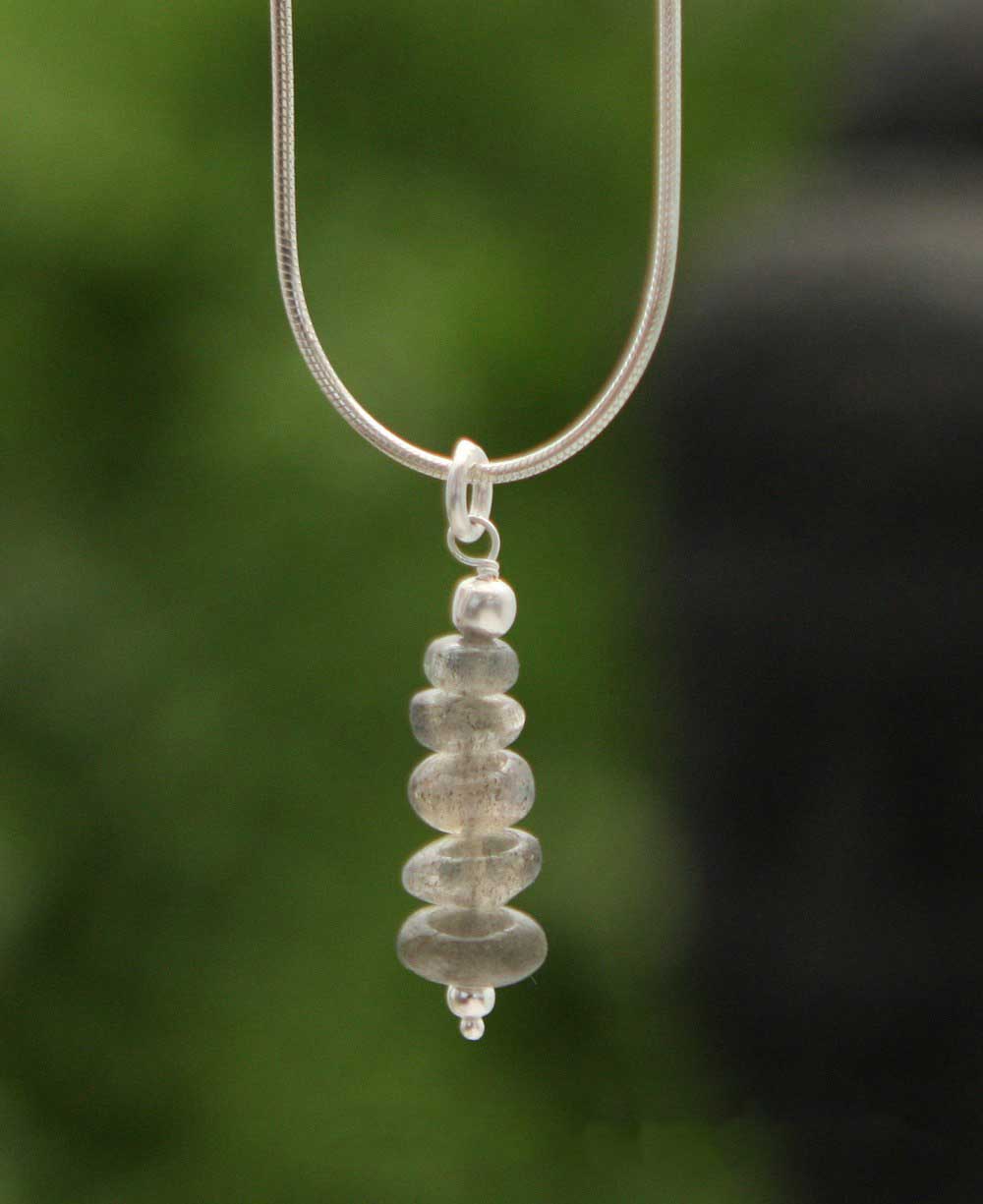 Sterling Silver and Labradorite Zen Cairn Pendant、mySite、topwebapps
