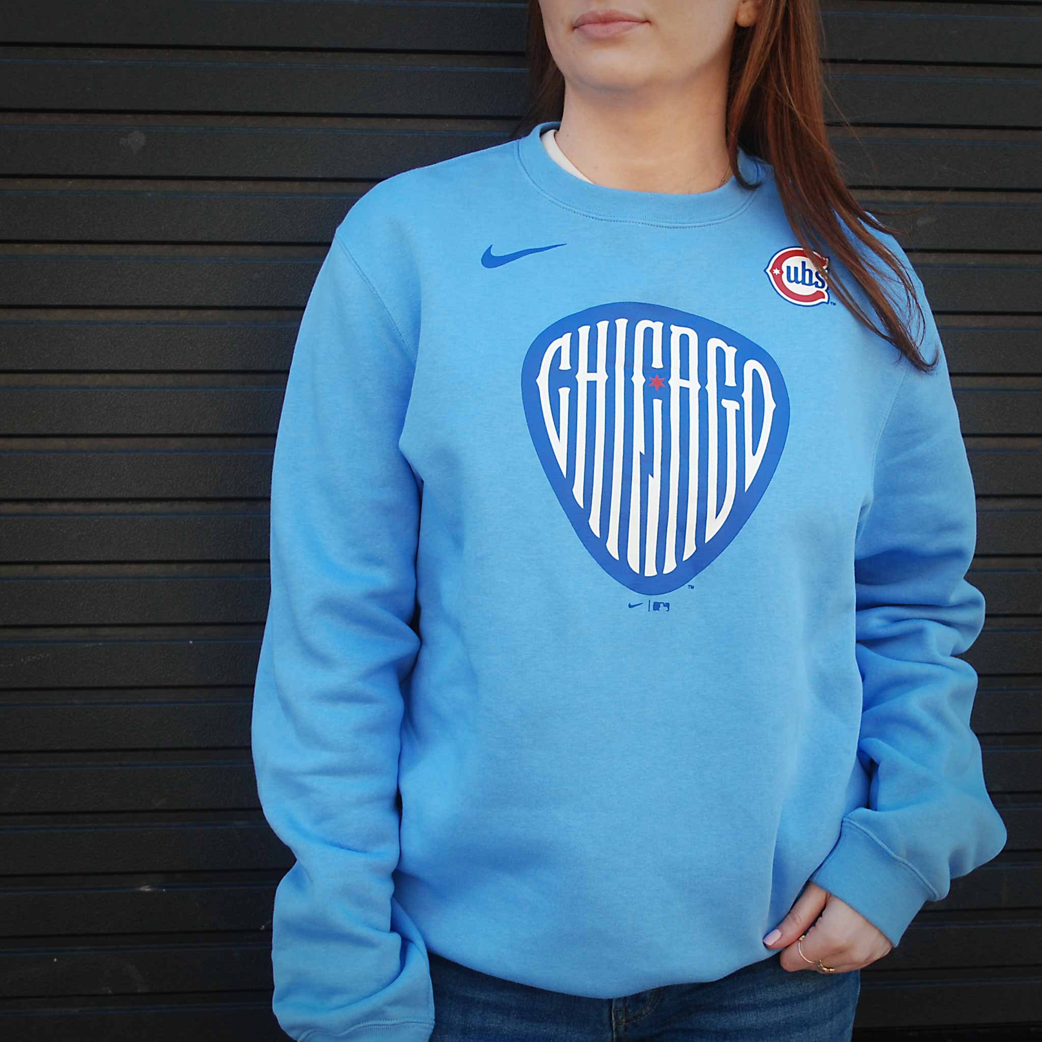 Chicago Cubs Nike Blues Alternate 2 Logo Out Think Crewneck Sweatshirt、mySite、vikingsvslions