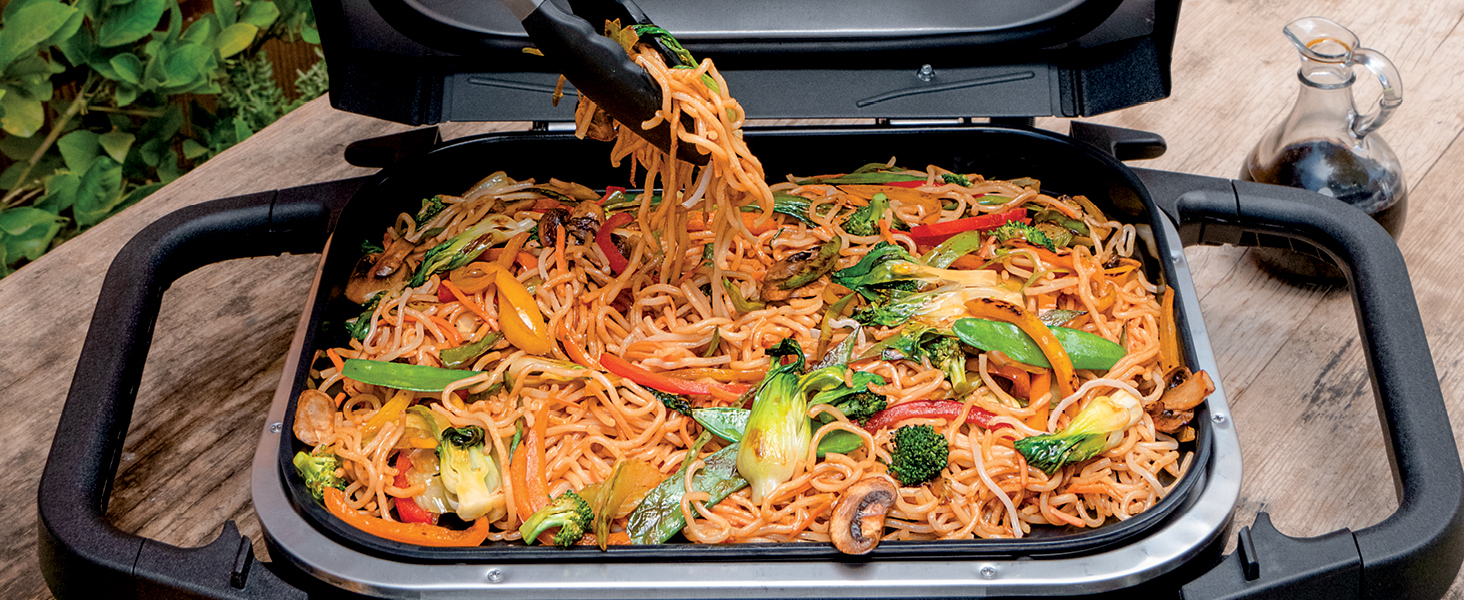 Cook foods other grills can't with direct. edge-to-edge heat for pancakes. stir fry. fajitas