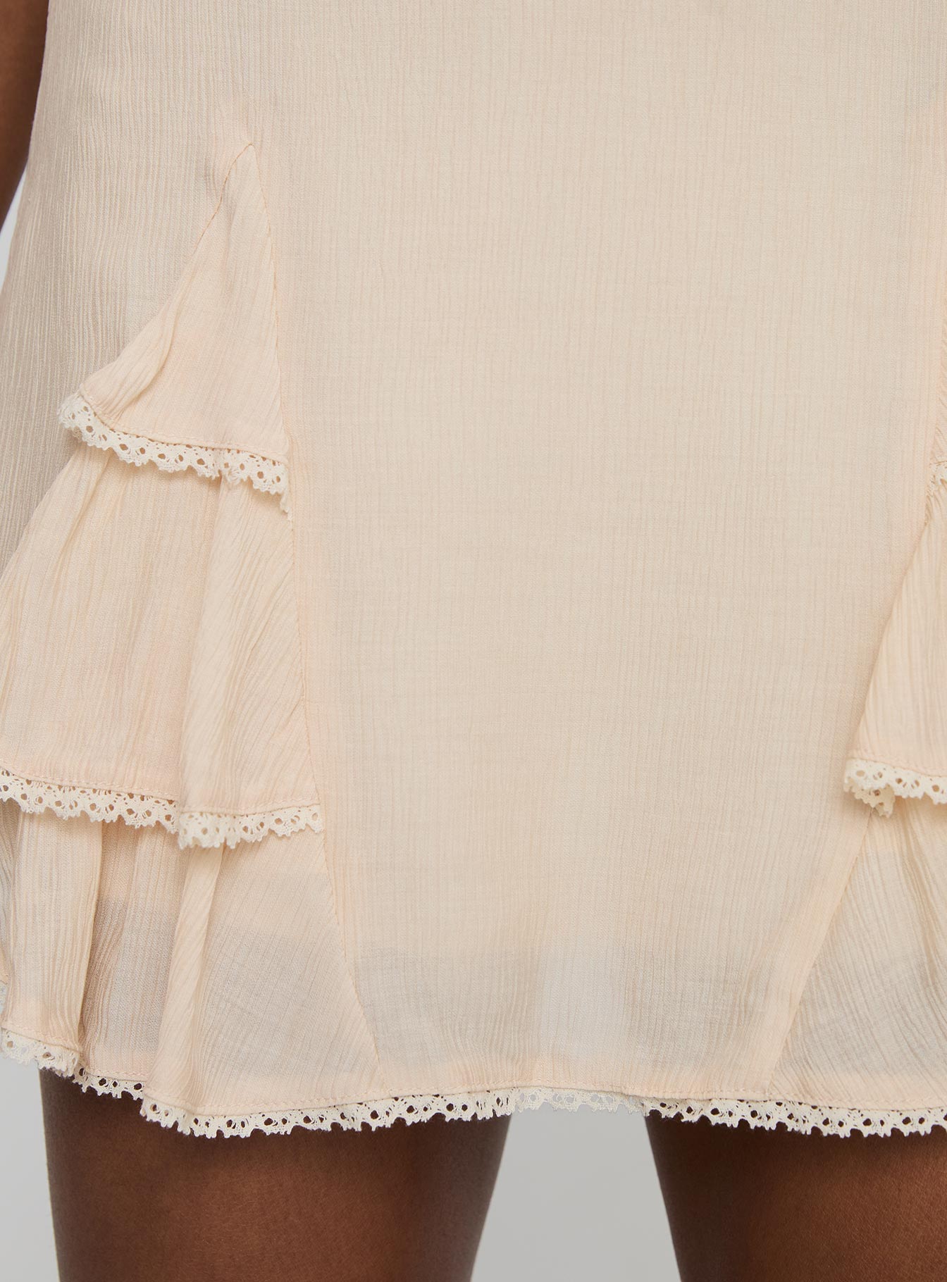 Foalie Ruffle Mini Skirt Beige、mySite、solidvoid