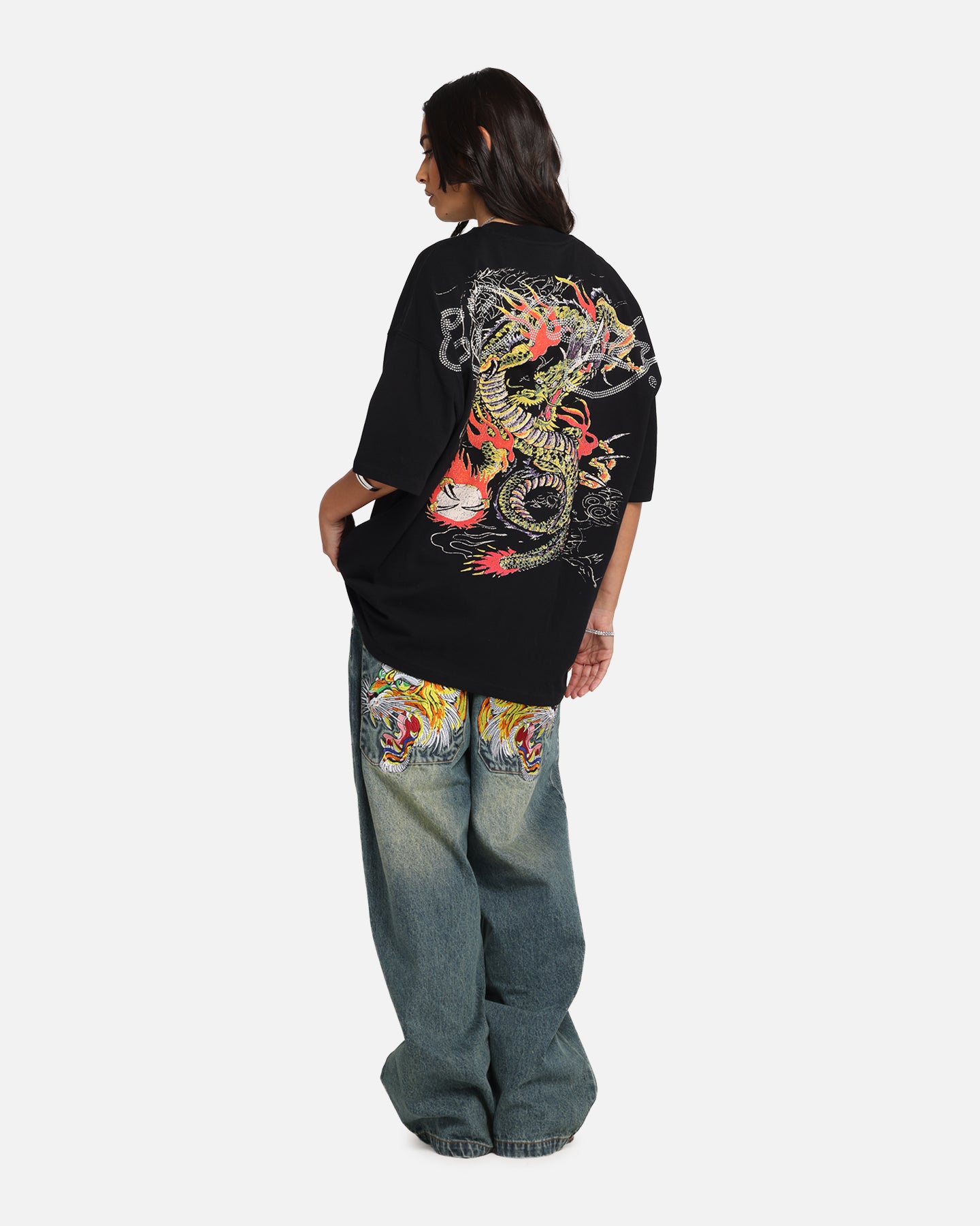 Ed Hardy Rhinestone Dragon Vintage T-Shirt Vintage Wash、mySite、zt4zffjzw