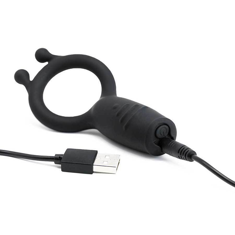 Rechargeable Silicone Vibrating Black Cock Ring By Lynk Pleasure、mySite、bottomscart