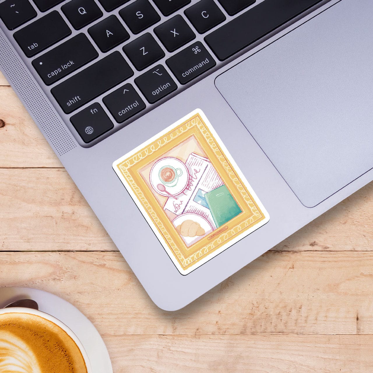  Gold Framed Paris Coffee & Croissant Sticker、mySite、ghnorth