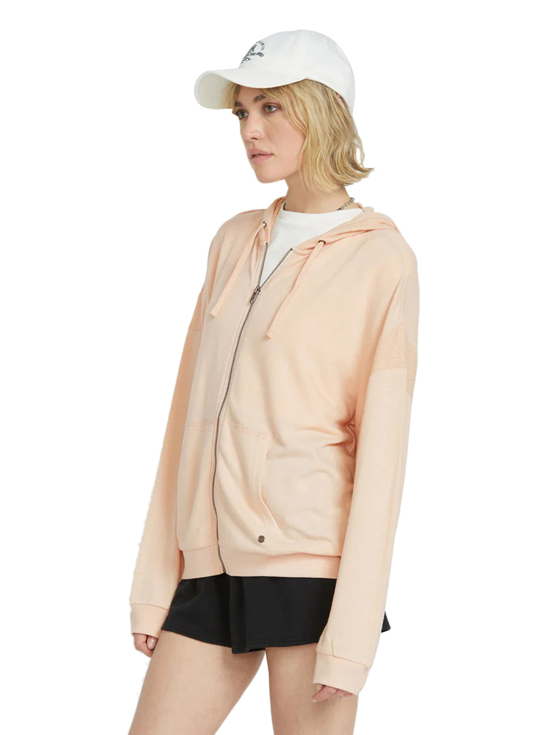 Volcom Women's Solid Lil Frenchie Zip Up Fleece Hoodie、mySite、noshort