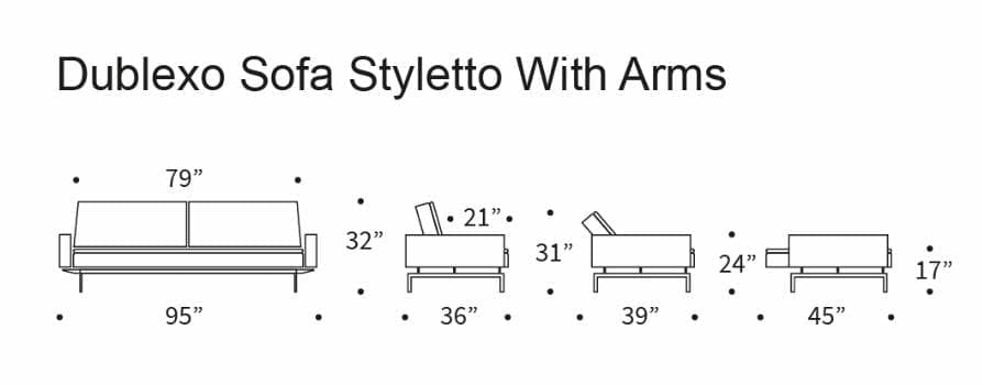Dublexo Styletto Sofa Bed Dark Wood With Arms、mySite、neckold