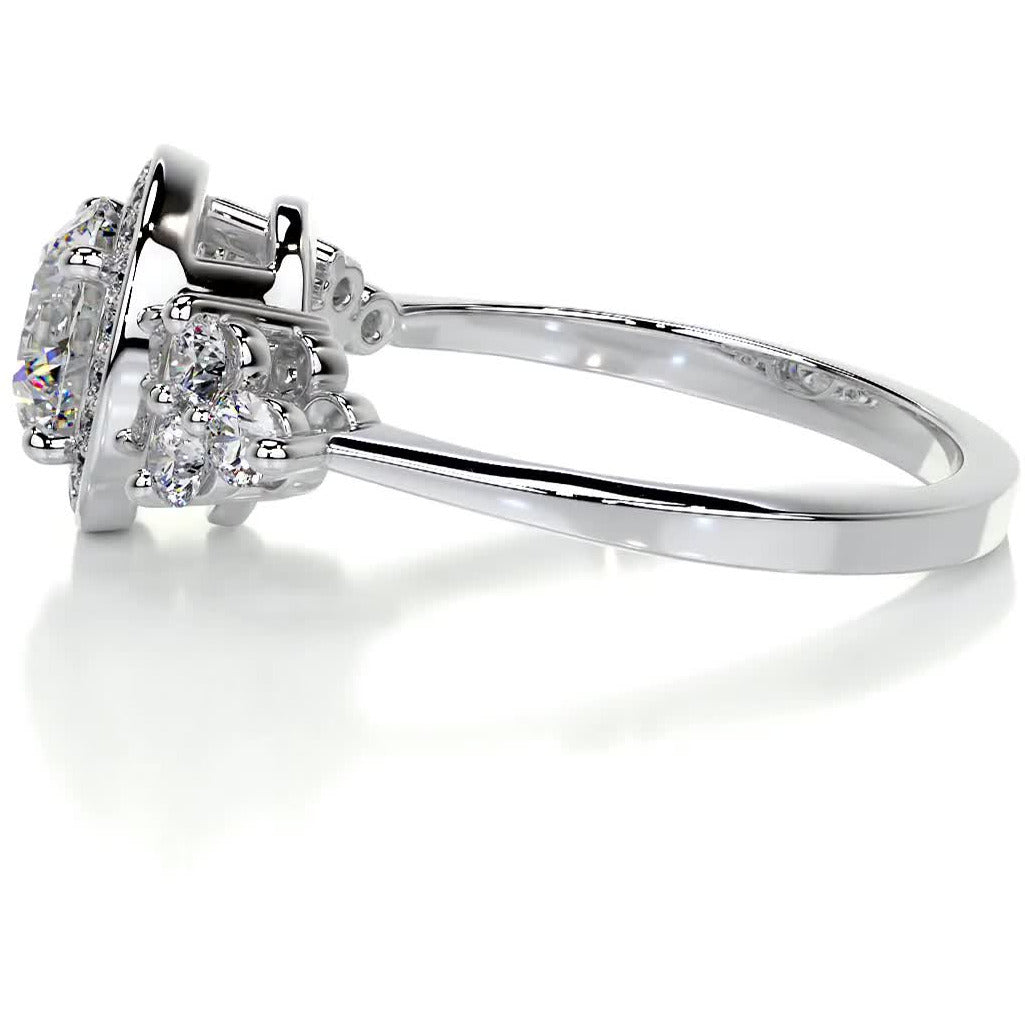 Ivy Moissanite & Diamond Ring -14K White Gold、mySite、hinf8tx79