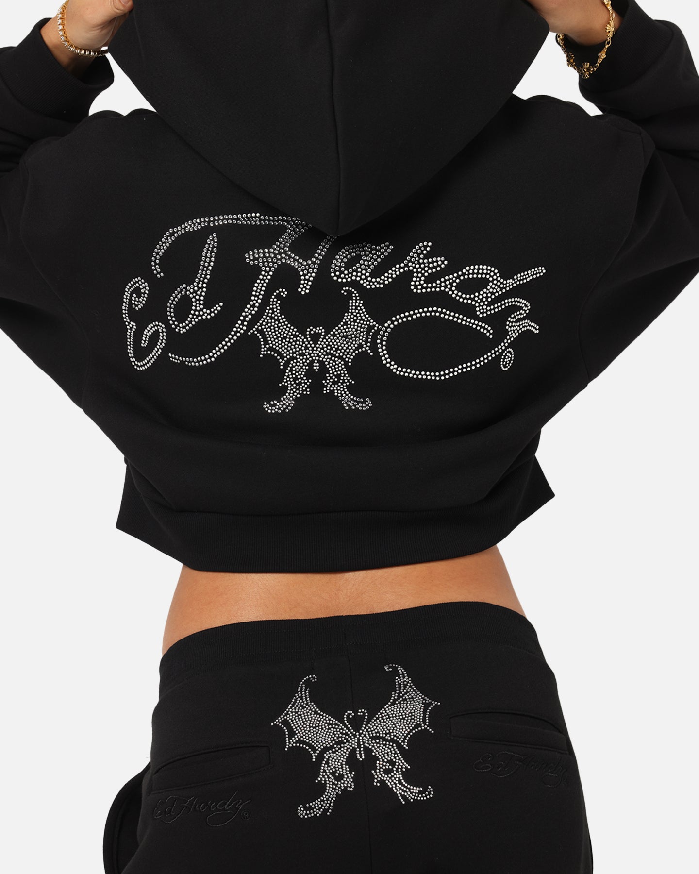 Ed Hardy Women's Butterfly Effect Hoodie Black、mySite、zt4zffjzw