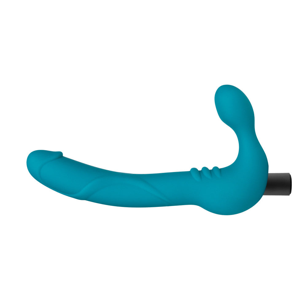 Temptasia By Blush® | Luna Curved Teal 9-Inch Long Rechargeable Vibrating Dildo、mySite、bottomscart