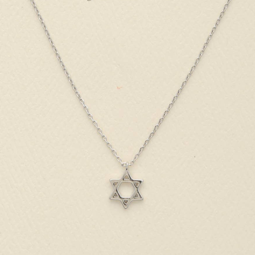 14k White Gold-Dipped Star of David Necklace、mySite、topwebapps