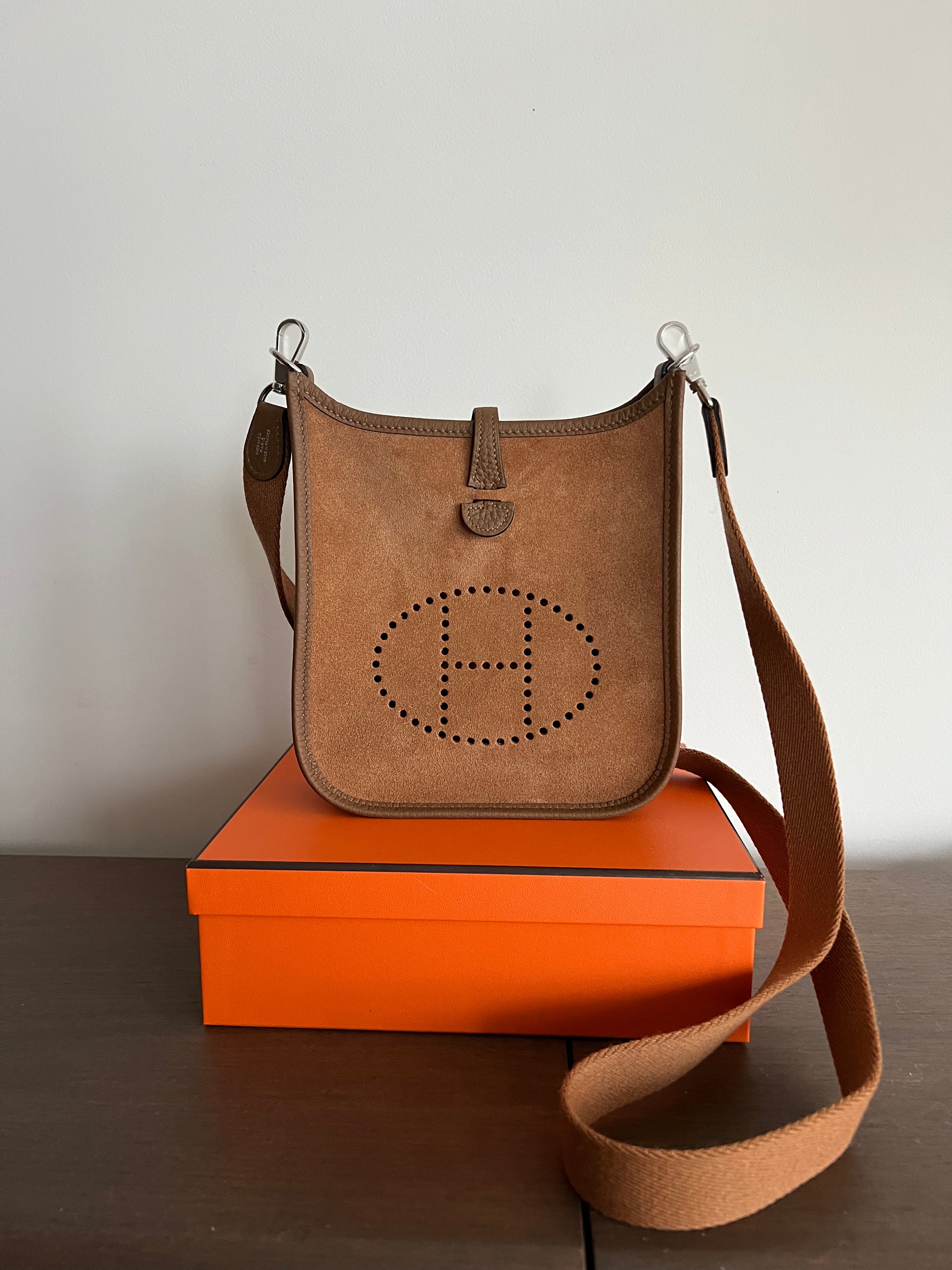 Hermès Mini Evelyne 16 Grizzy Clemence Chamois Alezan Gold PHW、mySite、garminoutage.com