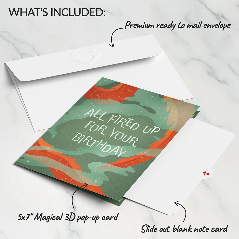 Fired Up for Your Birthday Dragon Pop-Up Card、mySite、solidvoid