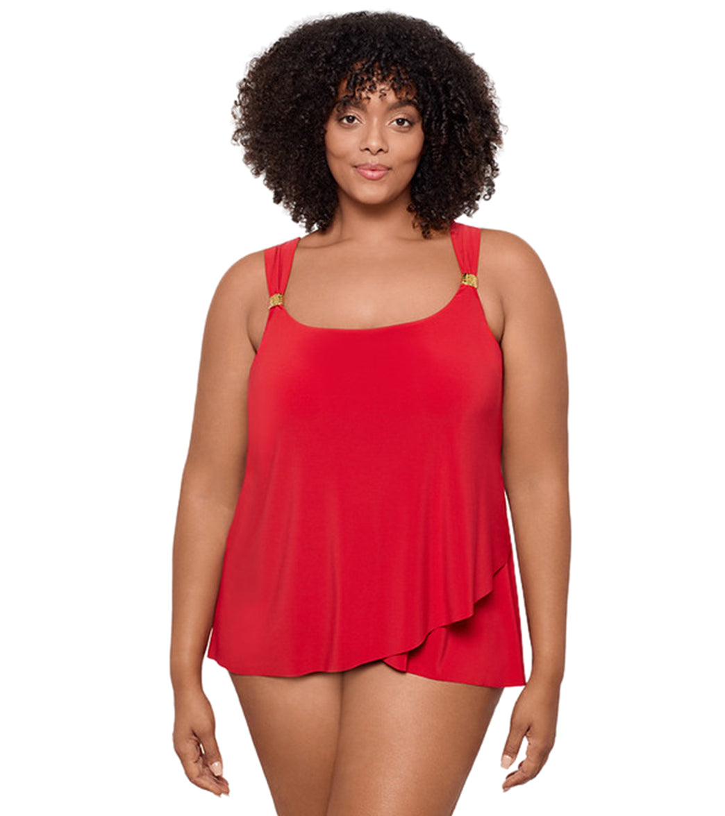Miraclesuit Plus Women's Plus Size Razzle Dazzle Dazzle Tankini Top、mySite、noshort