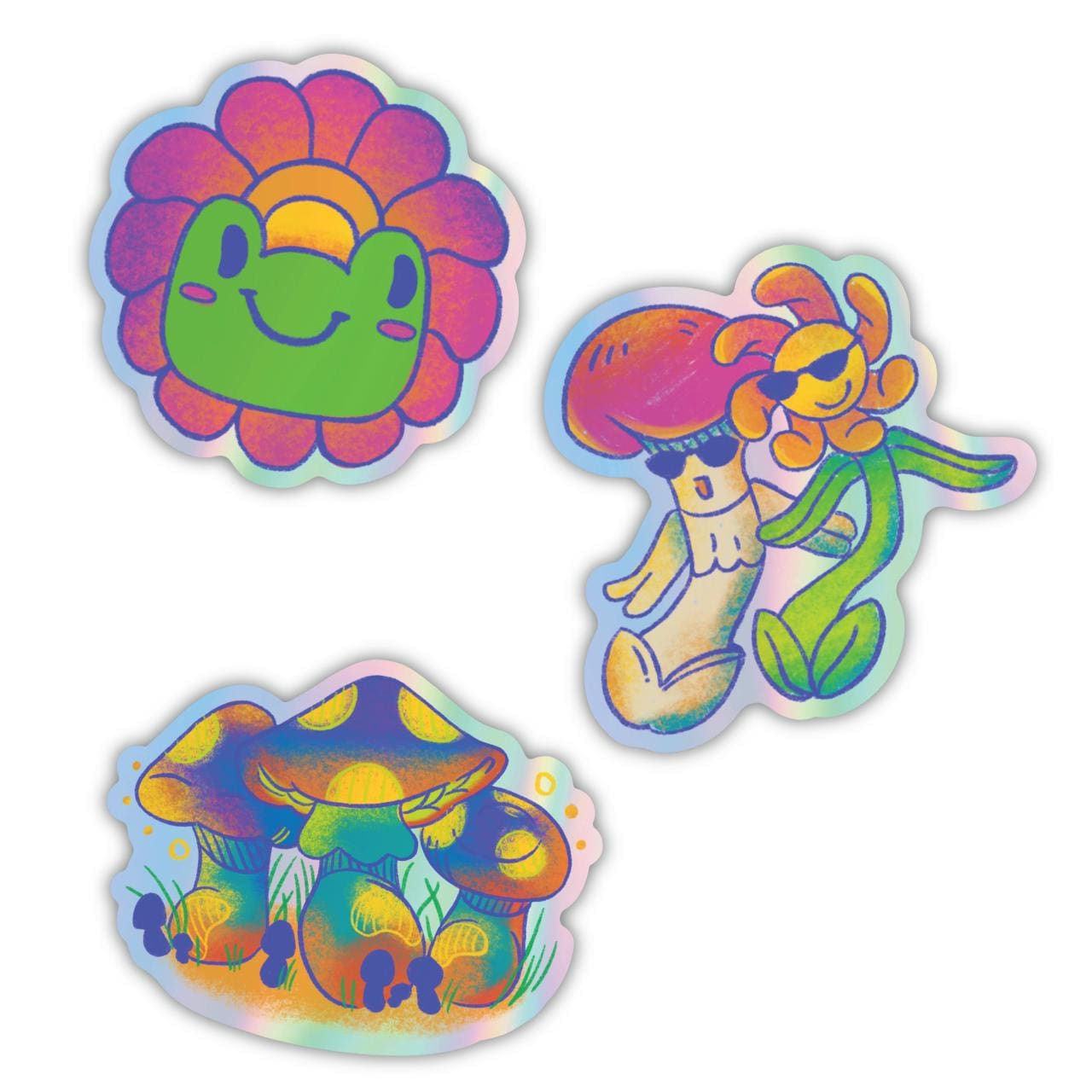  Holographic Frog & Mushroom 3 Pack、mySite、elrpsem3k